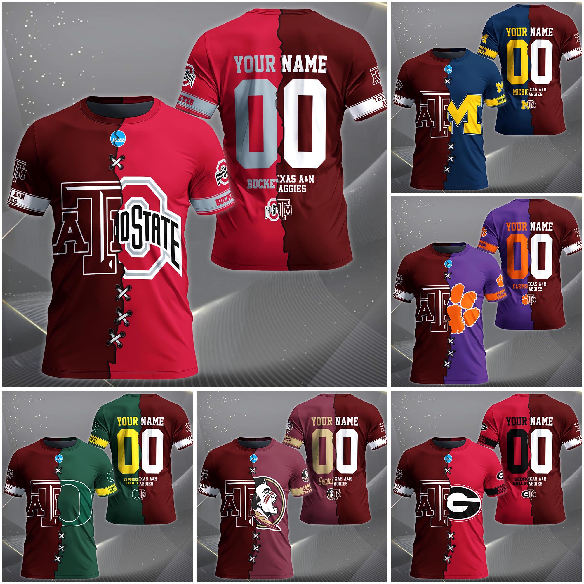 Texas A&M Aggies House Divided T-shirt Custom Name 2025 Version, Year And Team, Sport Shirts For Fan EHIVM-05032132A