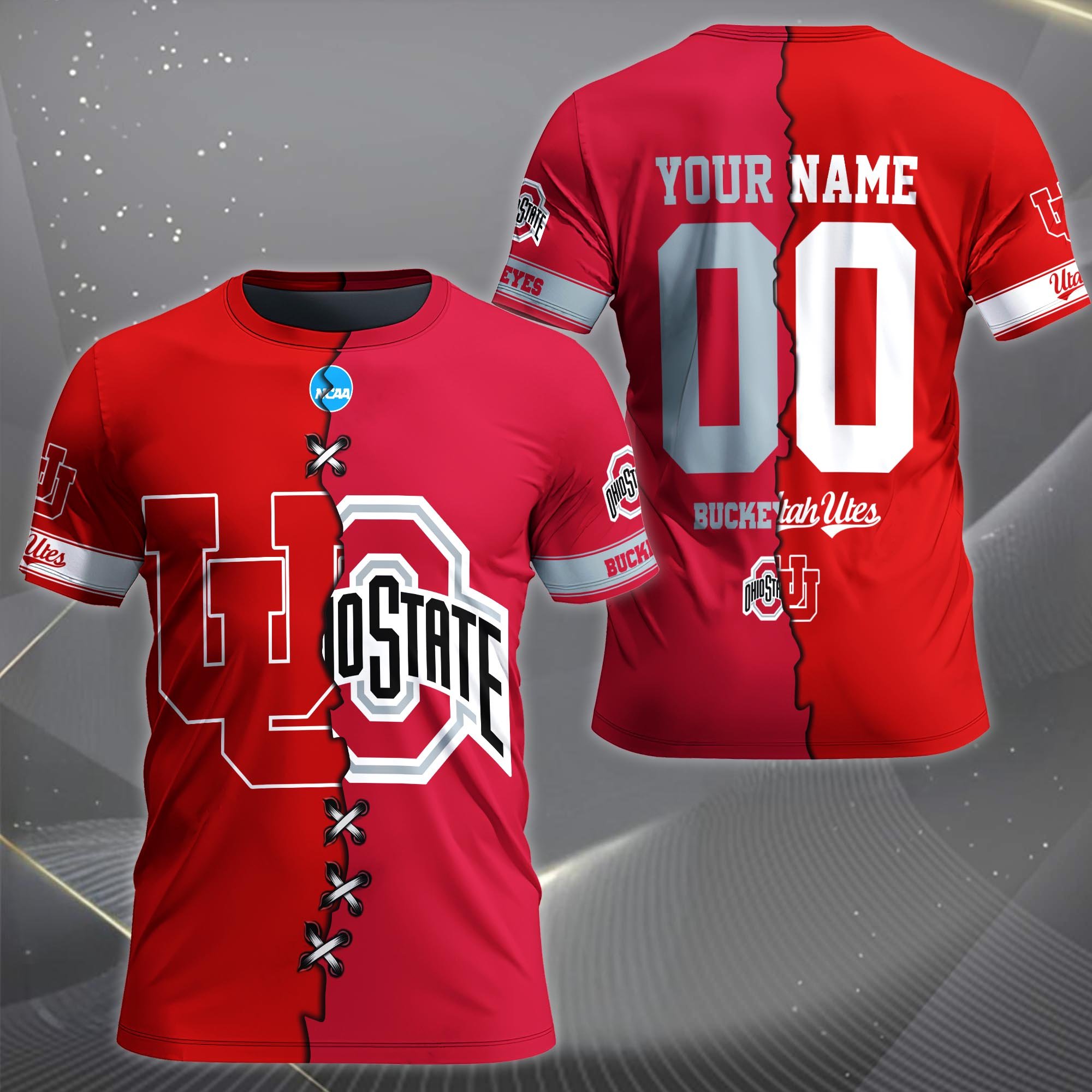 Alternative view of Utah Utes House Divided T-shirt Custom Name 2025 Version, Year And Team, Sport Shirts For Fan EHIVM-05032132A