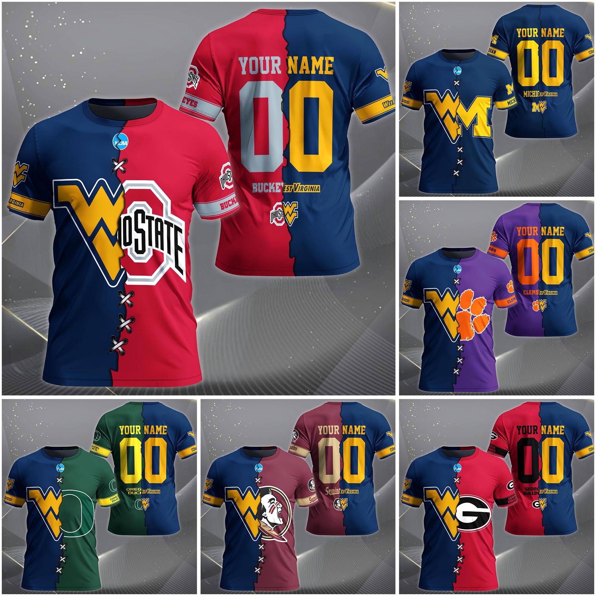 West Virginia Mountaineers House Divided T-shirt Custom Name 2025 Version, Year And Team, Sport Shirts For Fan EHIVM-05032132A