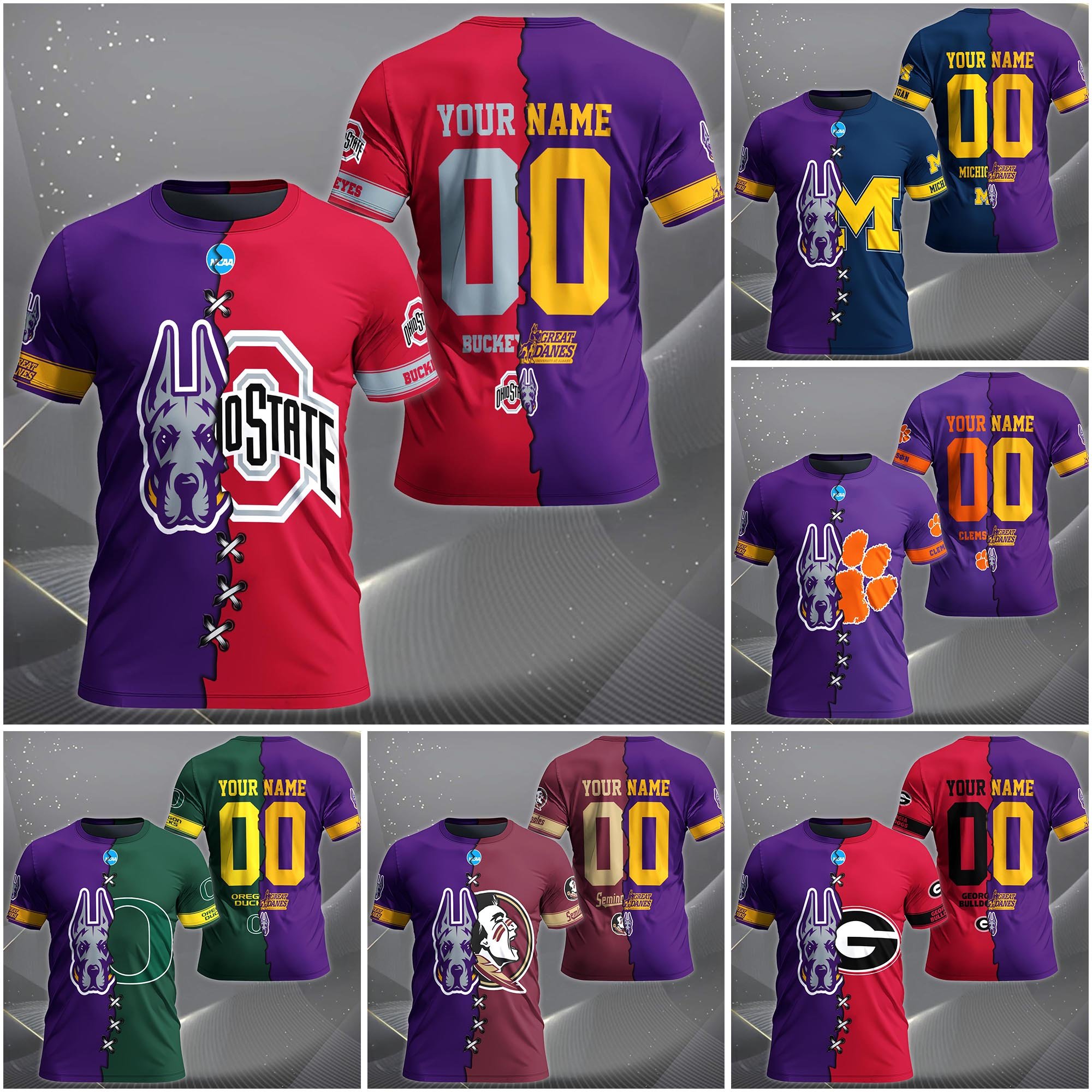 Albany Great Danes House Divided T-shirt Custom Name 2025 Version, Year And Team, Sport Shirts For Fan EHIVM-05032132A