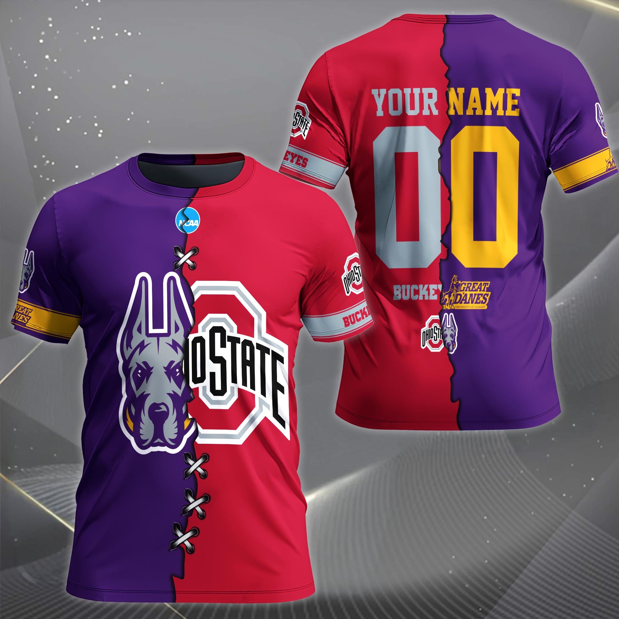 Alternative view of Albany Great Danes House Divided T-shirt Custom Name 2025 Version, Year And Team, Sport Shirts For Fan EHIVM-05032132A