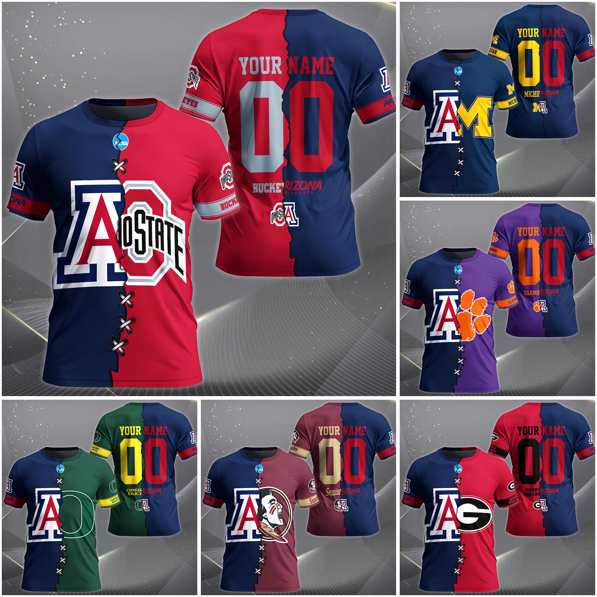Arizona Wildcats House Divided T-shirt Custom Name 2025 Version, Year And Team, Sport Shirts For Fan EHIVM-05032132A