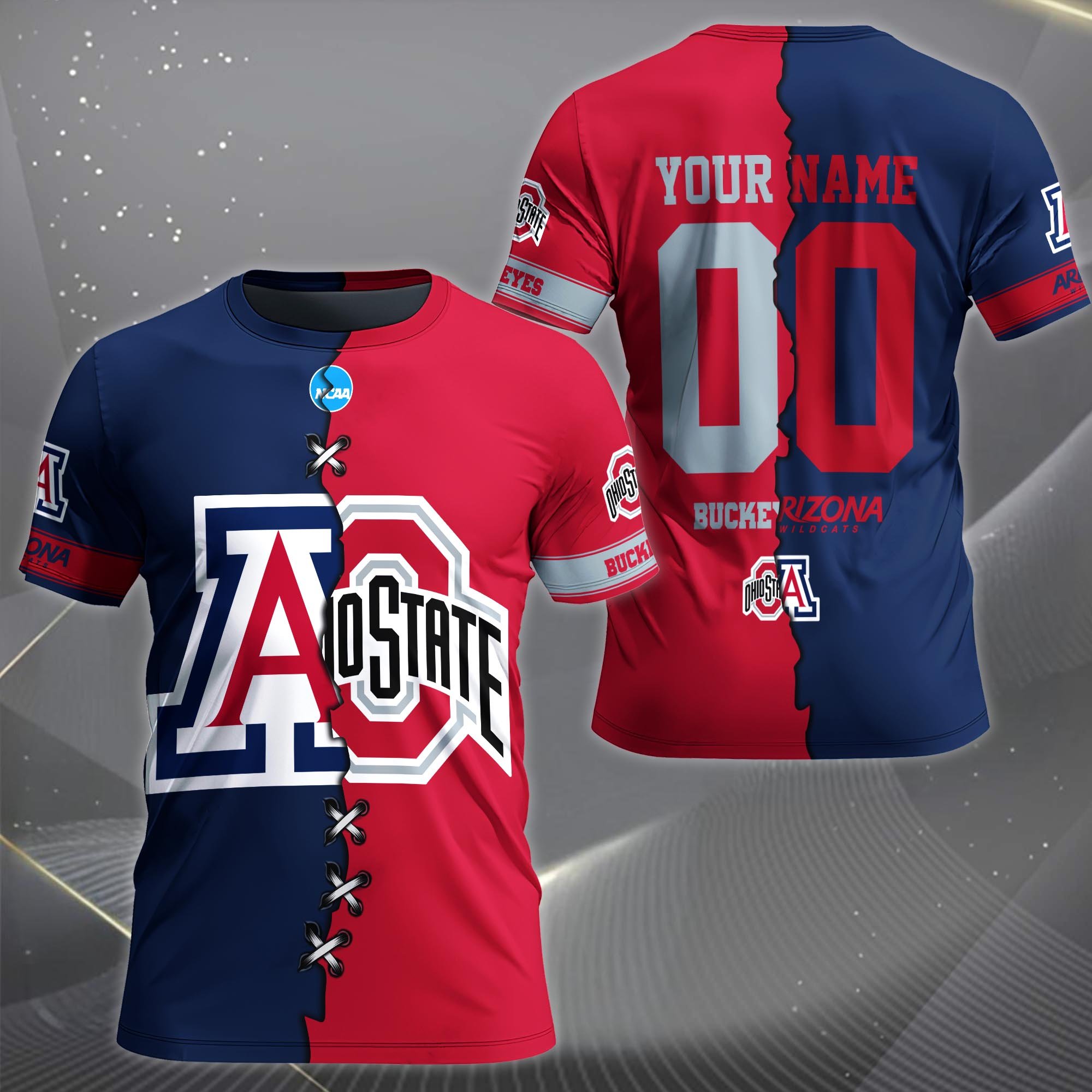 Alternative view of Arizona Wildcats House Divided T-shirt Custom Name 2025 Version, Year And Team, Sport Shirts For Fan EHIVM-05032132A