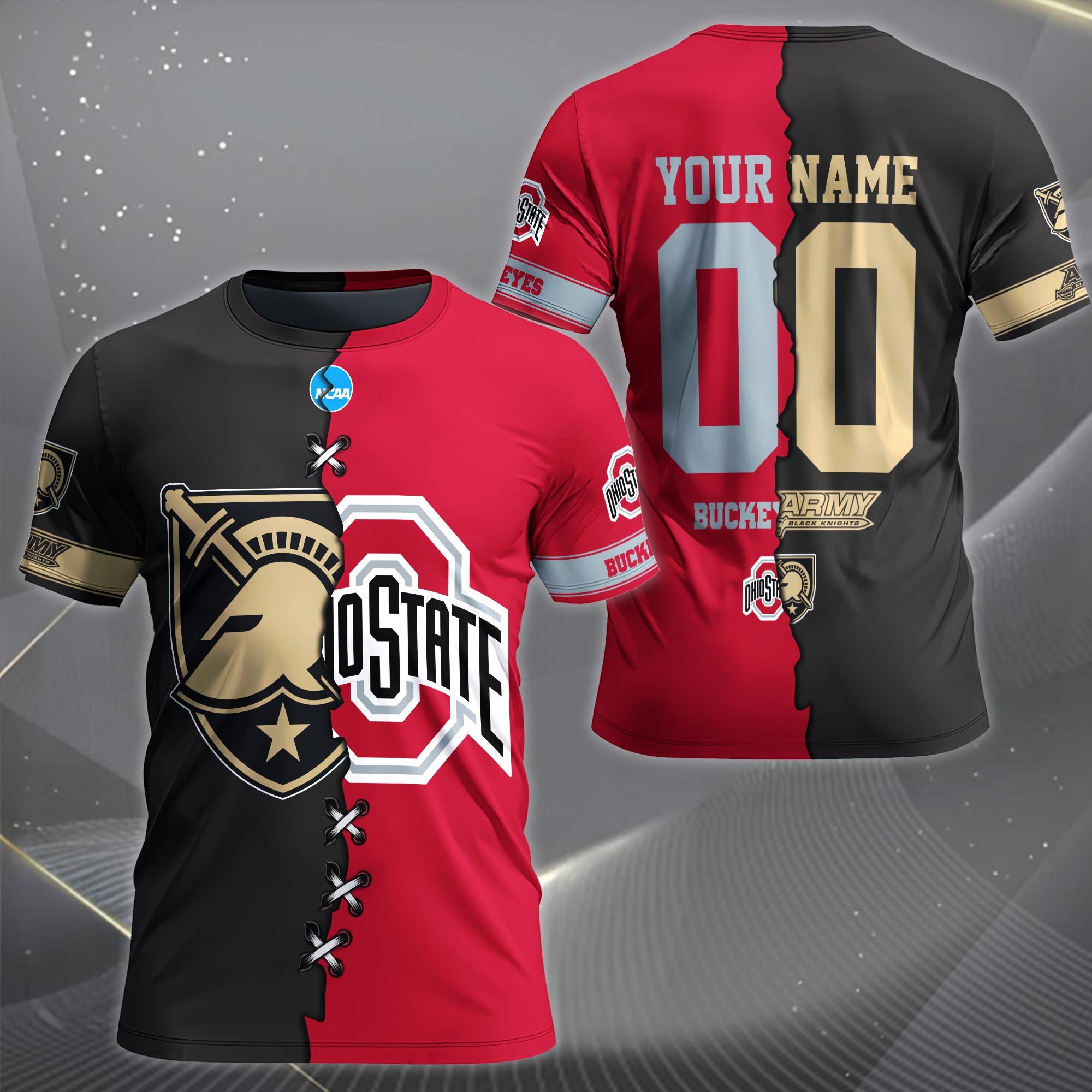 Alternative view of Army Black Knights House Divided T-shirt Custom Name 2025 Version, Year And Team, Sport Shirts For Fan EHIVM-05032132A