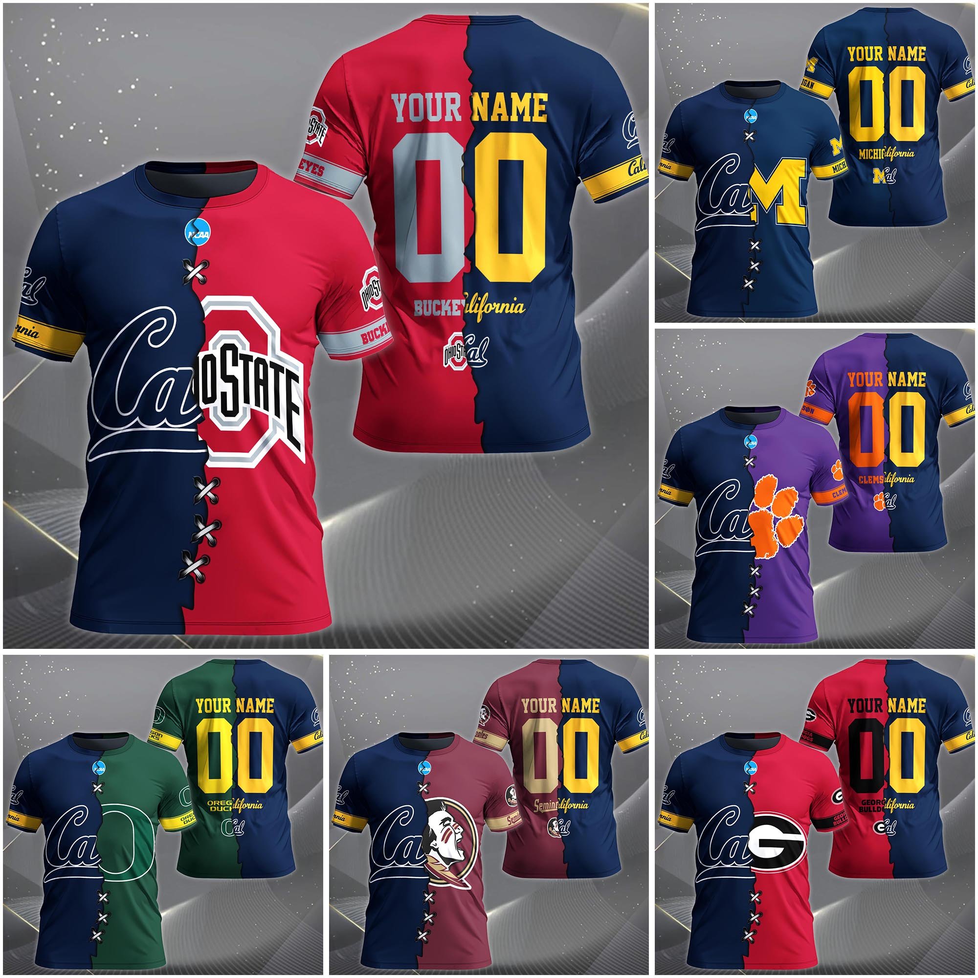 California Golden Bears House Divided T-shirt Custom Name 2025 Version, Year And Team, Sport Shirts For Fan EHIVM-05032132A