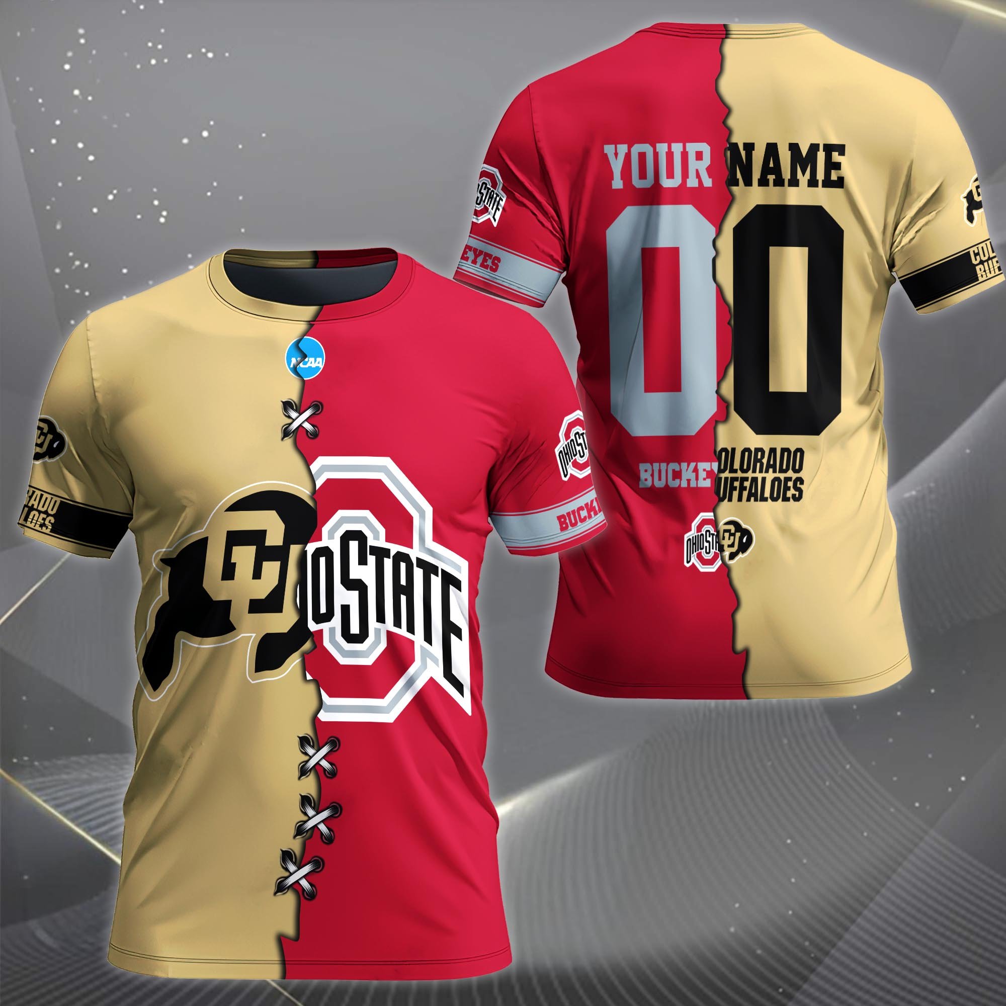 Alternative view of Colorado Buffaloes House Divided T-shirt Custom Name 2025 Version, Year And Team, Sport Shirts For Fan EHIVM-05032132A