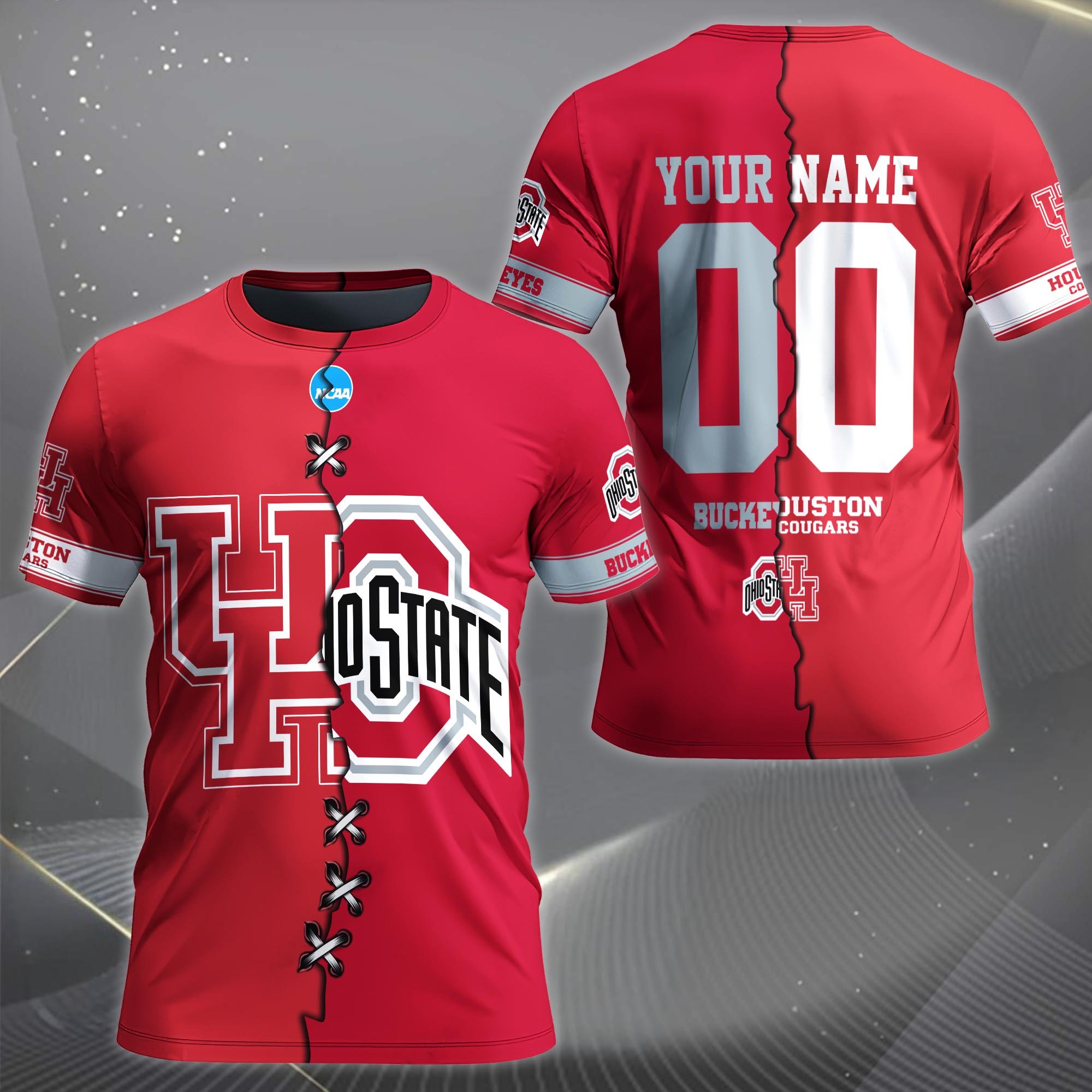 Alternative view of Houston Cougars House Divided T-shirt Custom Name 2025 Version, Year And Team, Sport Shirts For Fan EHIVM-05032132A