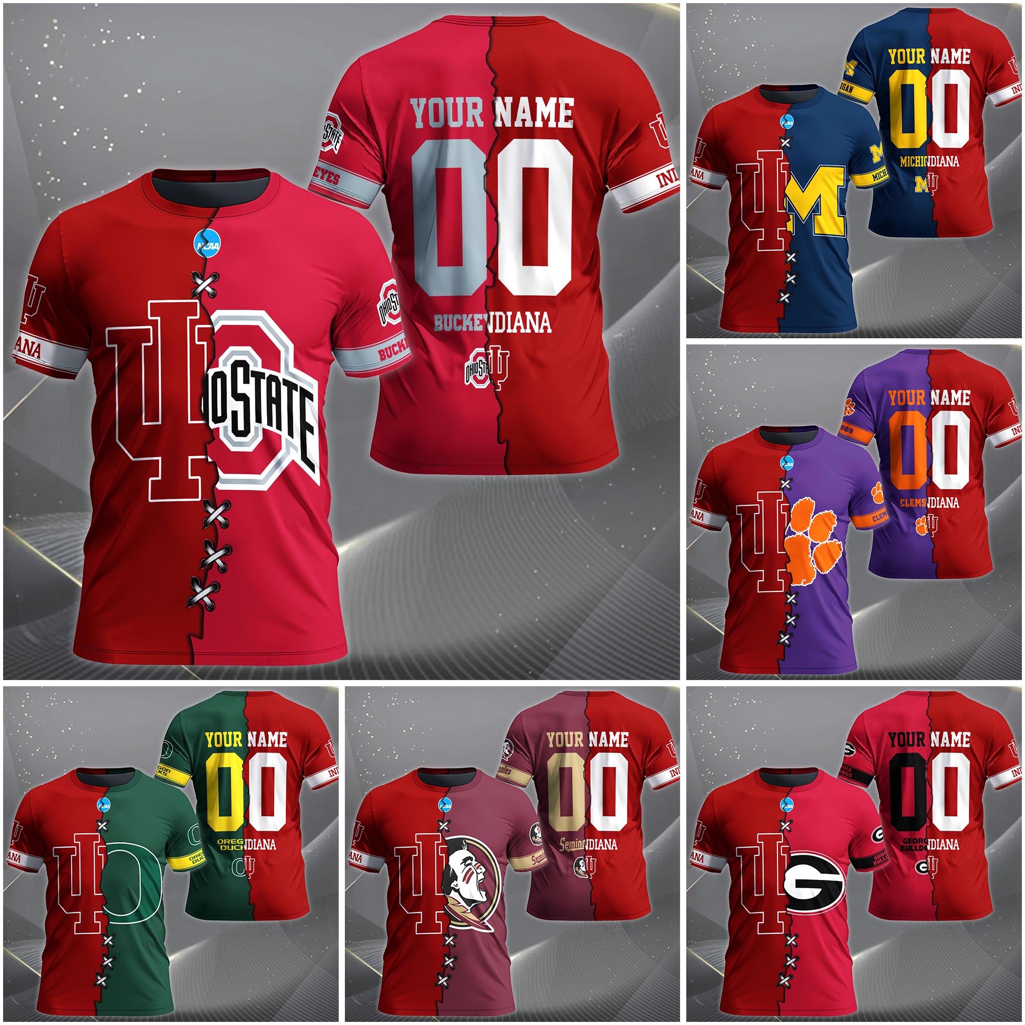 Indiana Hoosiers House Divided T-shirt Custom Name 2025 Version, Year And Team, Sport Shirts For Fan EHIVM-05032132A