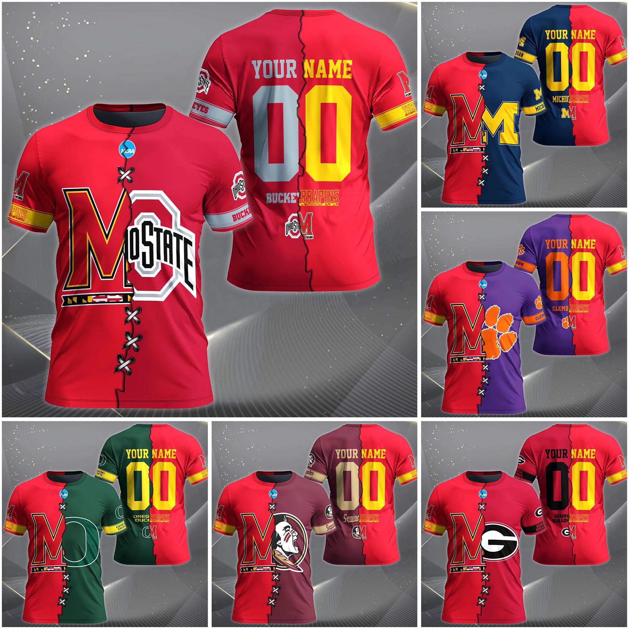 Maryland Terrapins House Divided T-shirt Custom Name 2025 Version, Year And Team, Sport Shirts For Fan EHIVM-05032132A