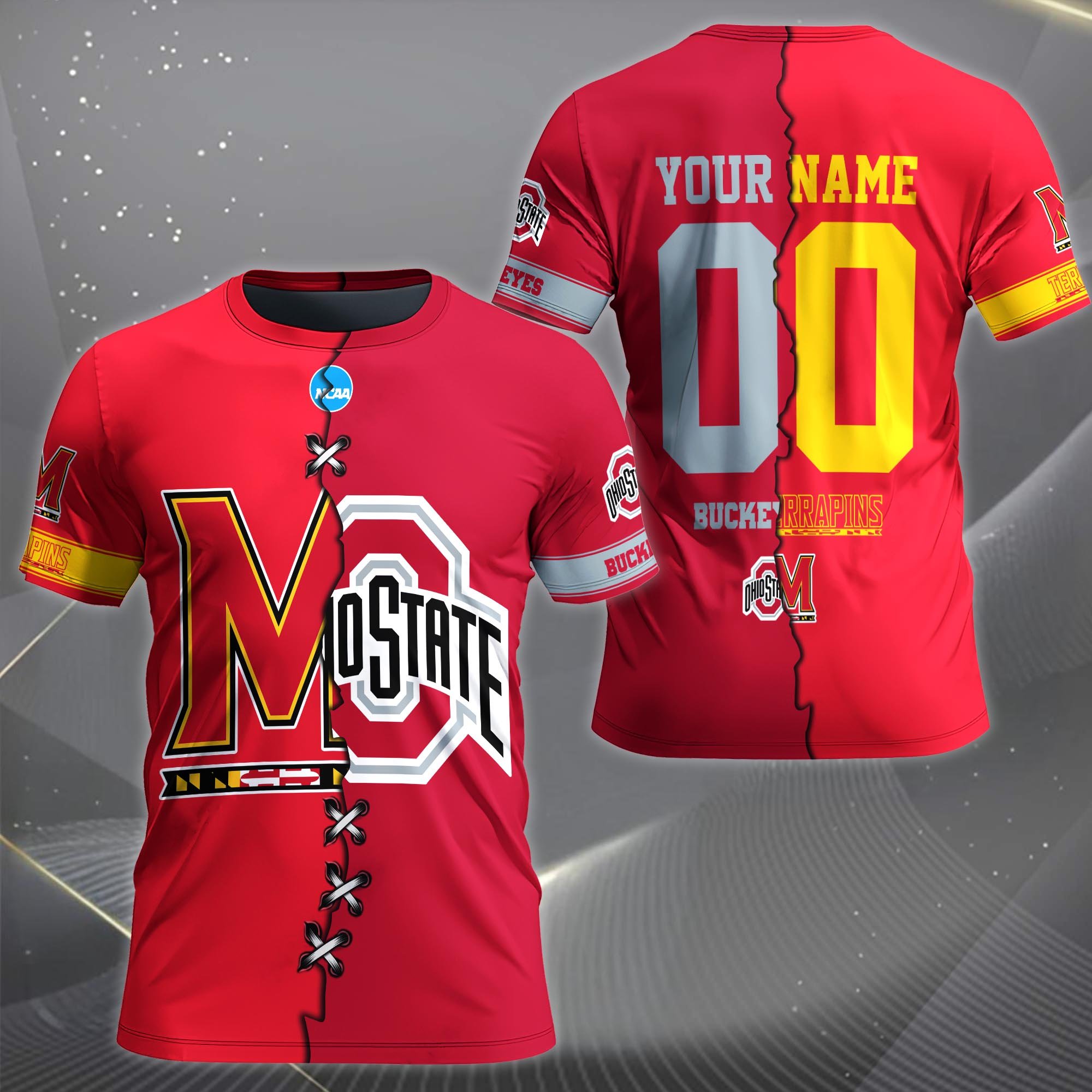 Alternative view of Maryland Terrapins House Divided T-shirt Custom Name 2025 Version, Year And Team, Sport Shirts For Fan EHIVM-05032132A