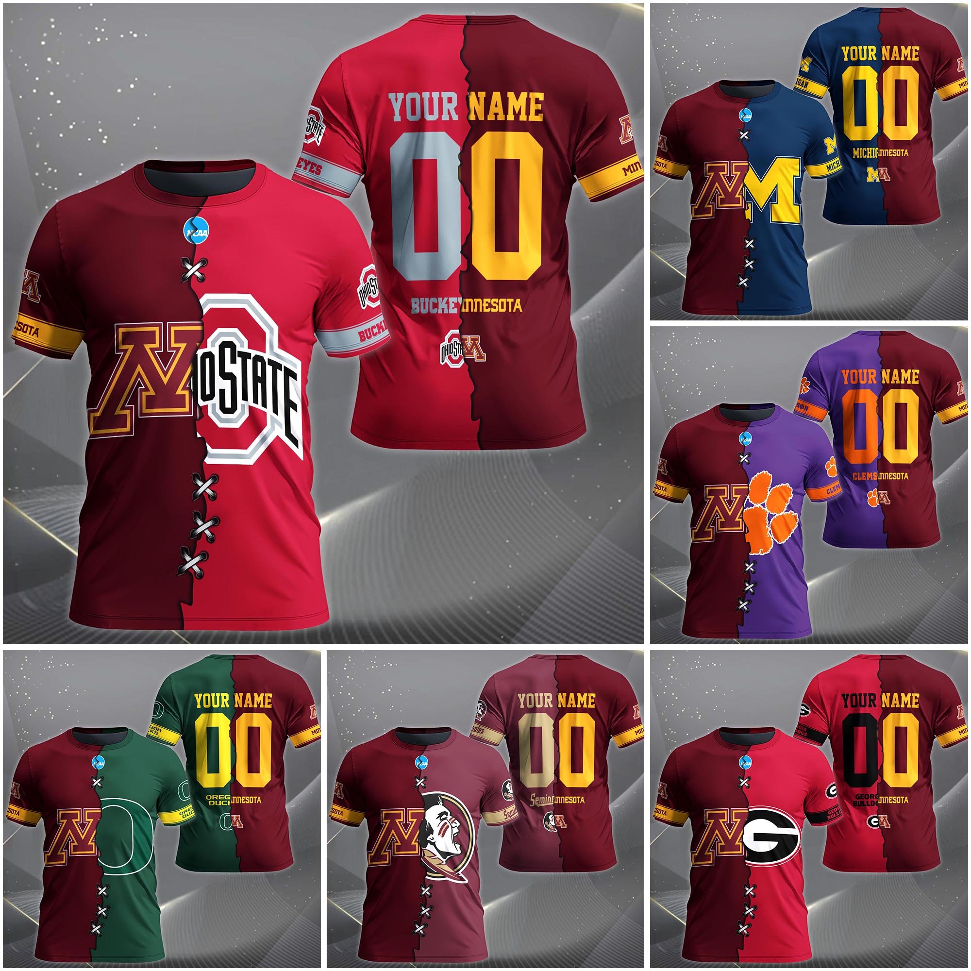 Minnesota Golden Gophers House Divided T-shirt Custom Name 2025 Version, Year And Team, Sport Shirts For Fan EHIVM-05032132A