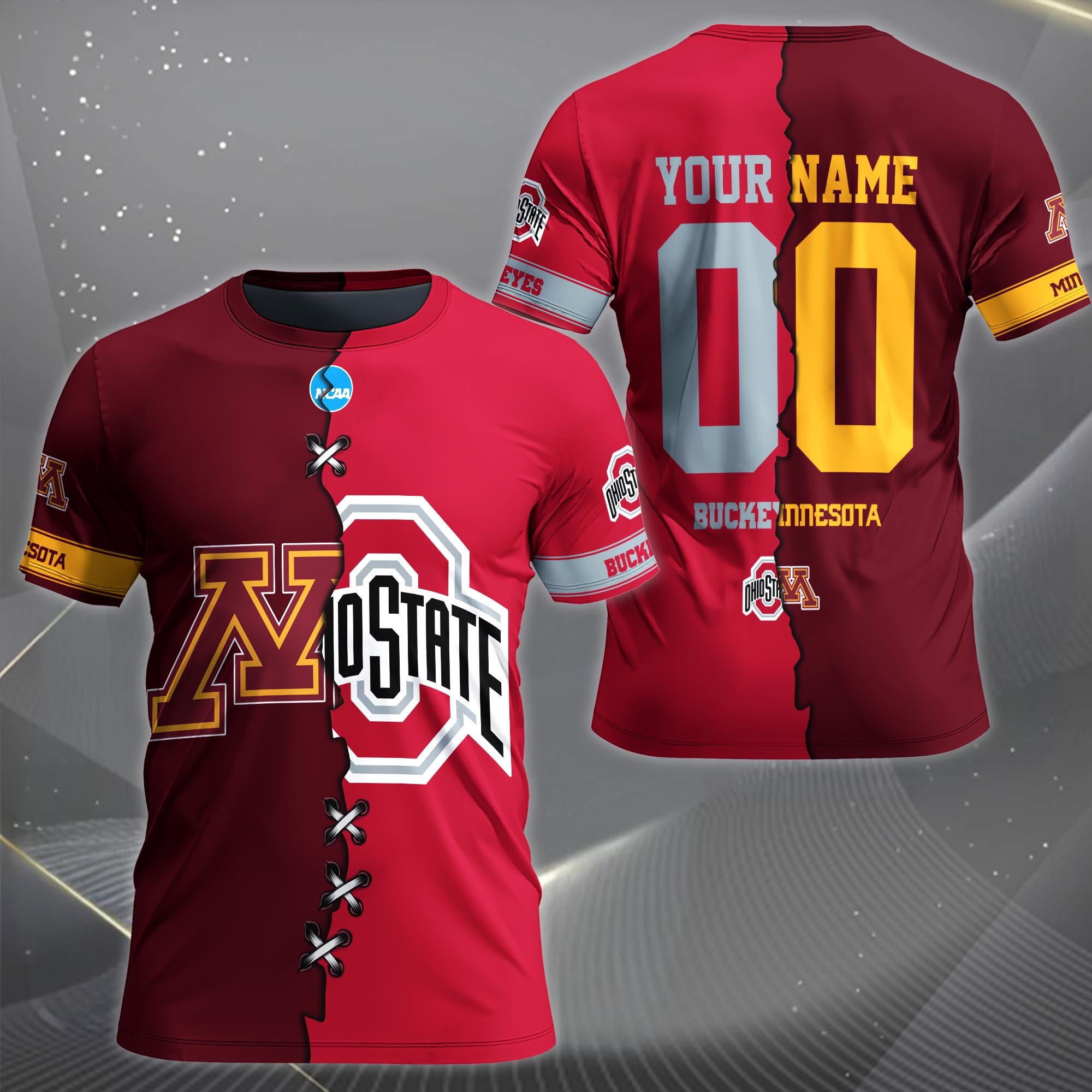 Alternative view of Minnesota Golden Gophers House Divided T-shirt Custom Name 2025 Version, Year And Team, Sport Shirts For Fan EHIVM-05032132A