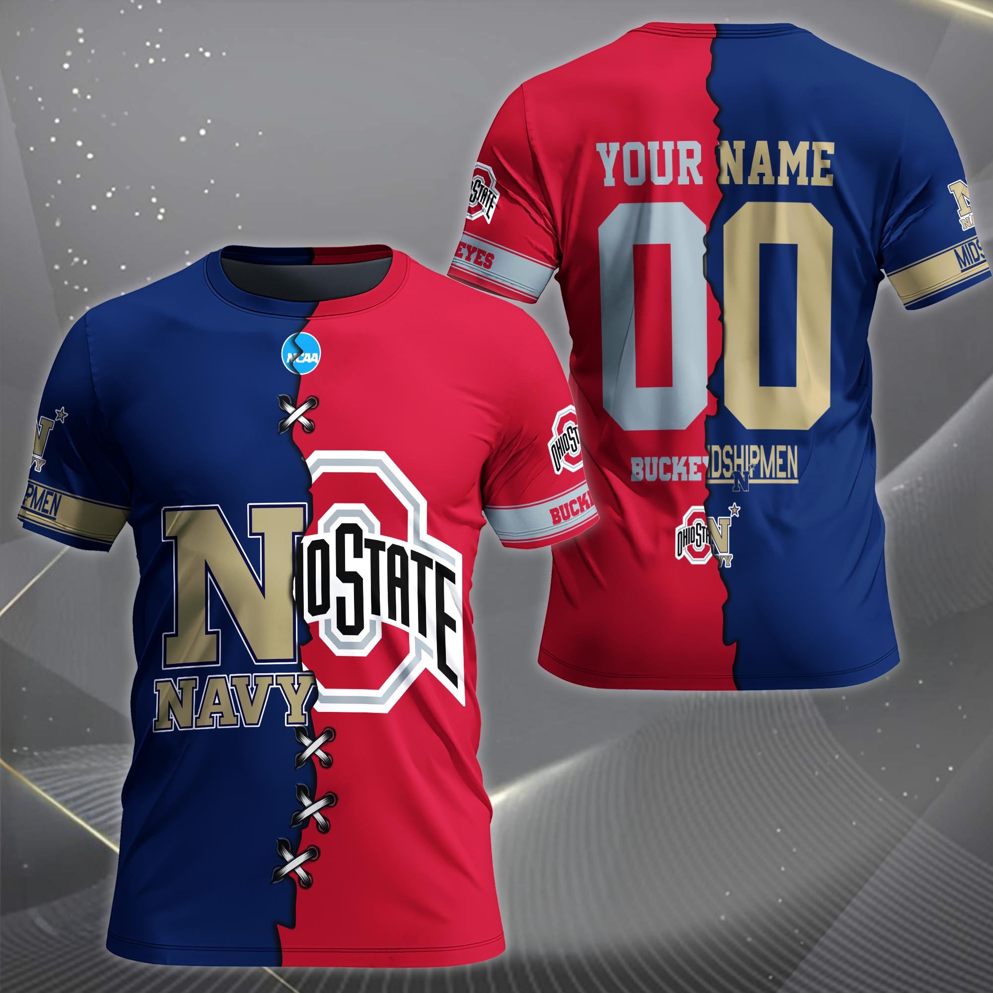 Alternative view of Navy Midshipmen House Divided T-shirt Custom Name 2025 Version, Year And Team, Sport Shirts For Fan EHIVM-05032132A