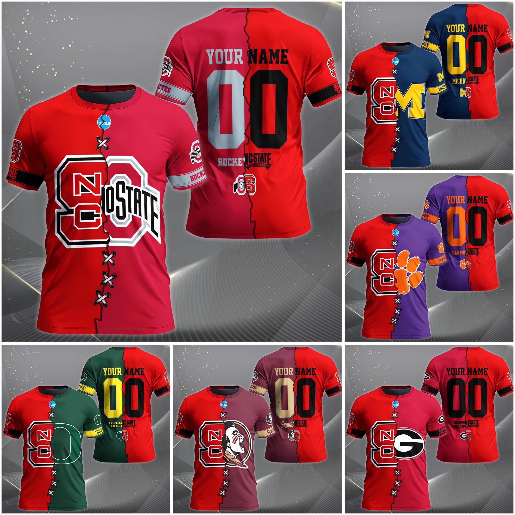NC State Wolfpack House Divided T-shirt Custom Name 2025 Version, Year And Team, Sport Shirts For Fan EHIVM-05032132A