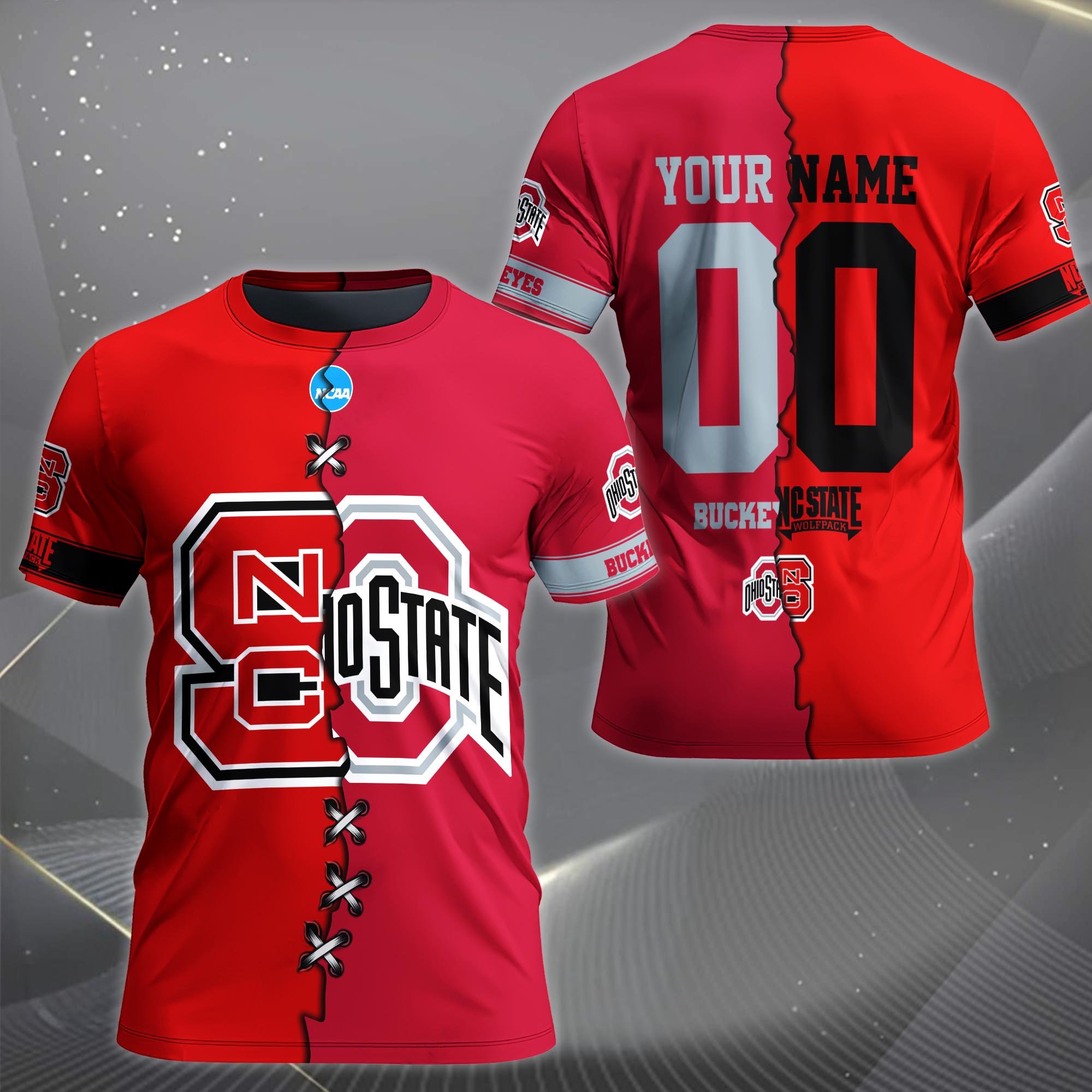 Alternative view of NC State Wolfpack House Divided T-shirt Custom Name 2025 Version, Year And Team, Sport Shirts For Fan EHIVM-05032132A