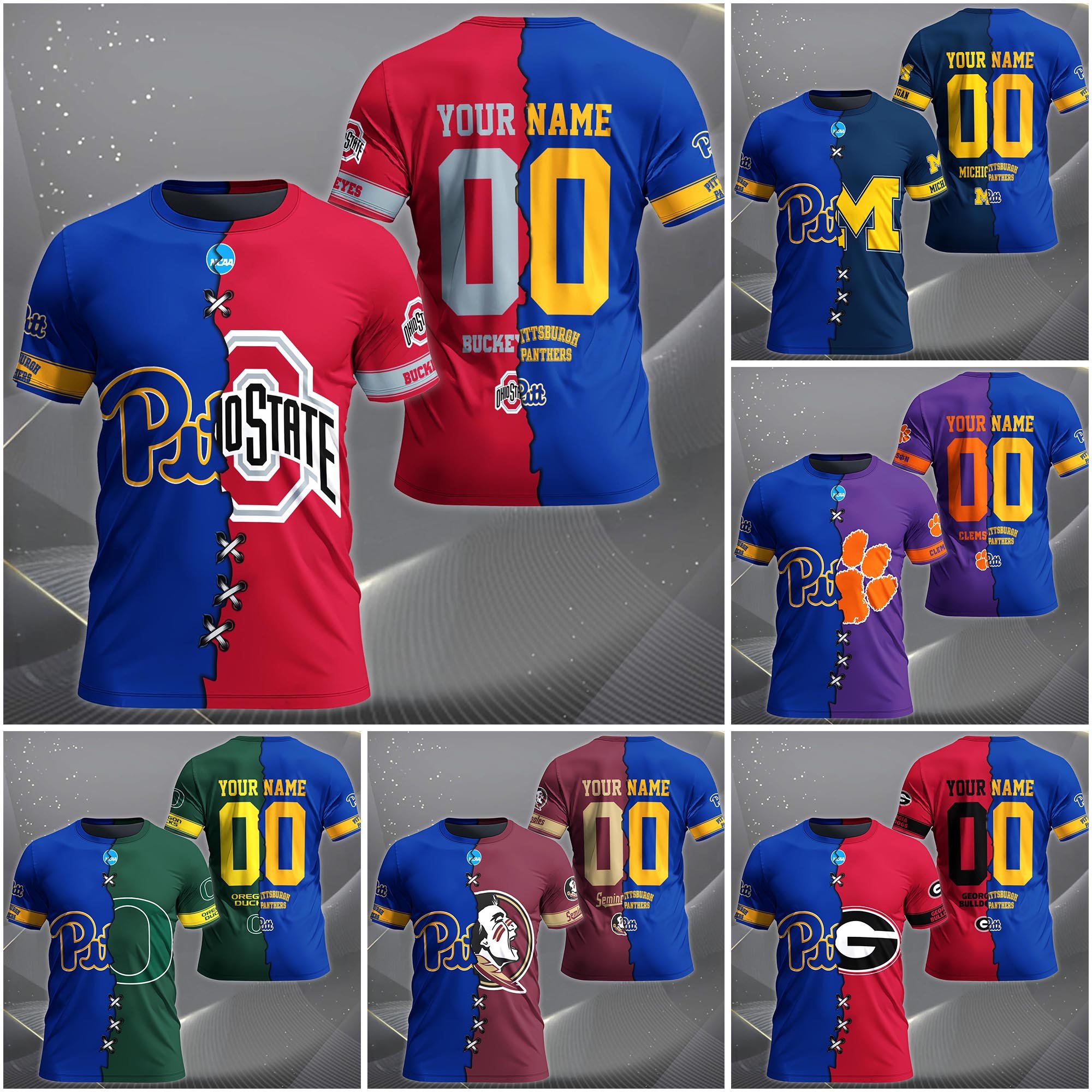 Pittsburgh Panthers House Divided T-shirt Custom Name 2025 Version, Year And Team, Sport Shirts For Fan EHIVM-05032132A