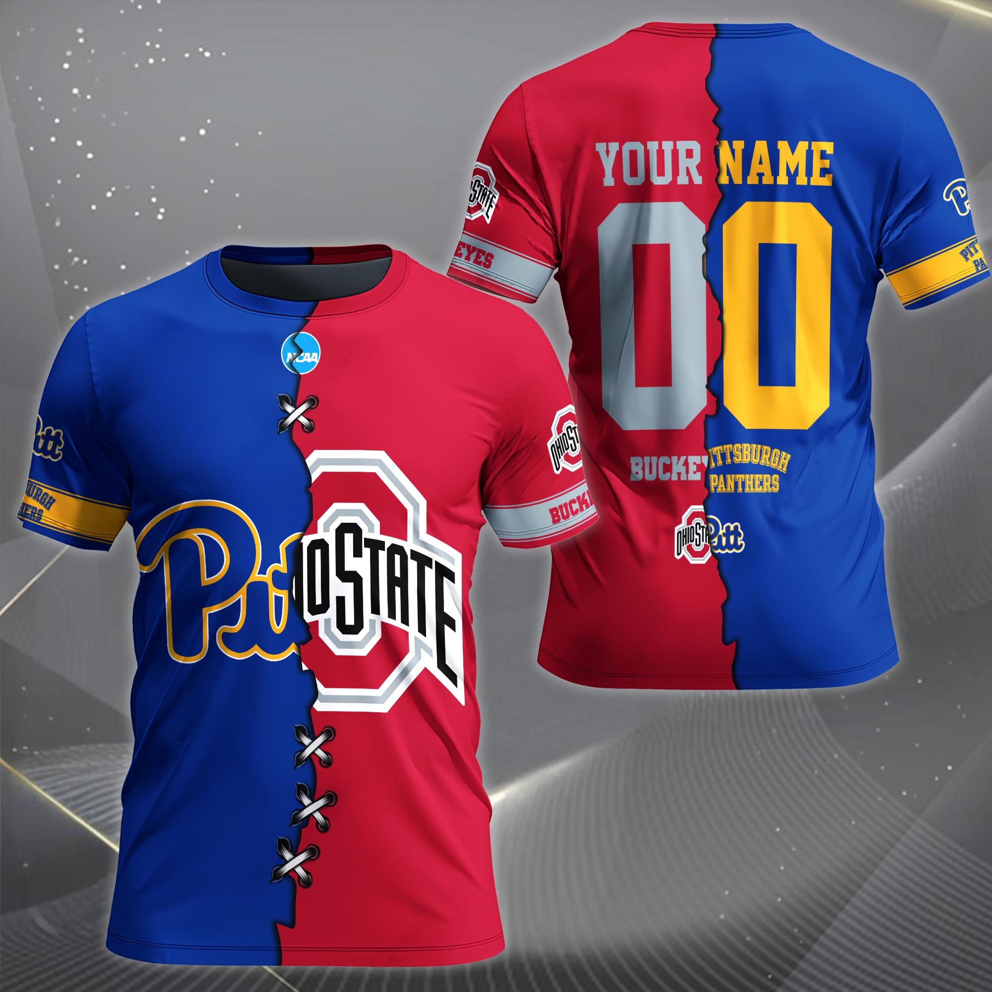 Alternative view of Pittsburgh Panthers House Divided T-shirt Custom Name 2025 Version, Year And Team, Sport Shirts For Fan EHIVM-05032132A