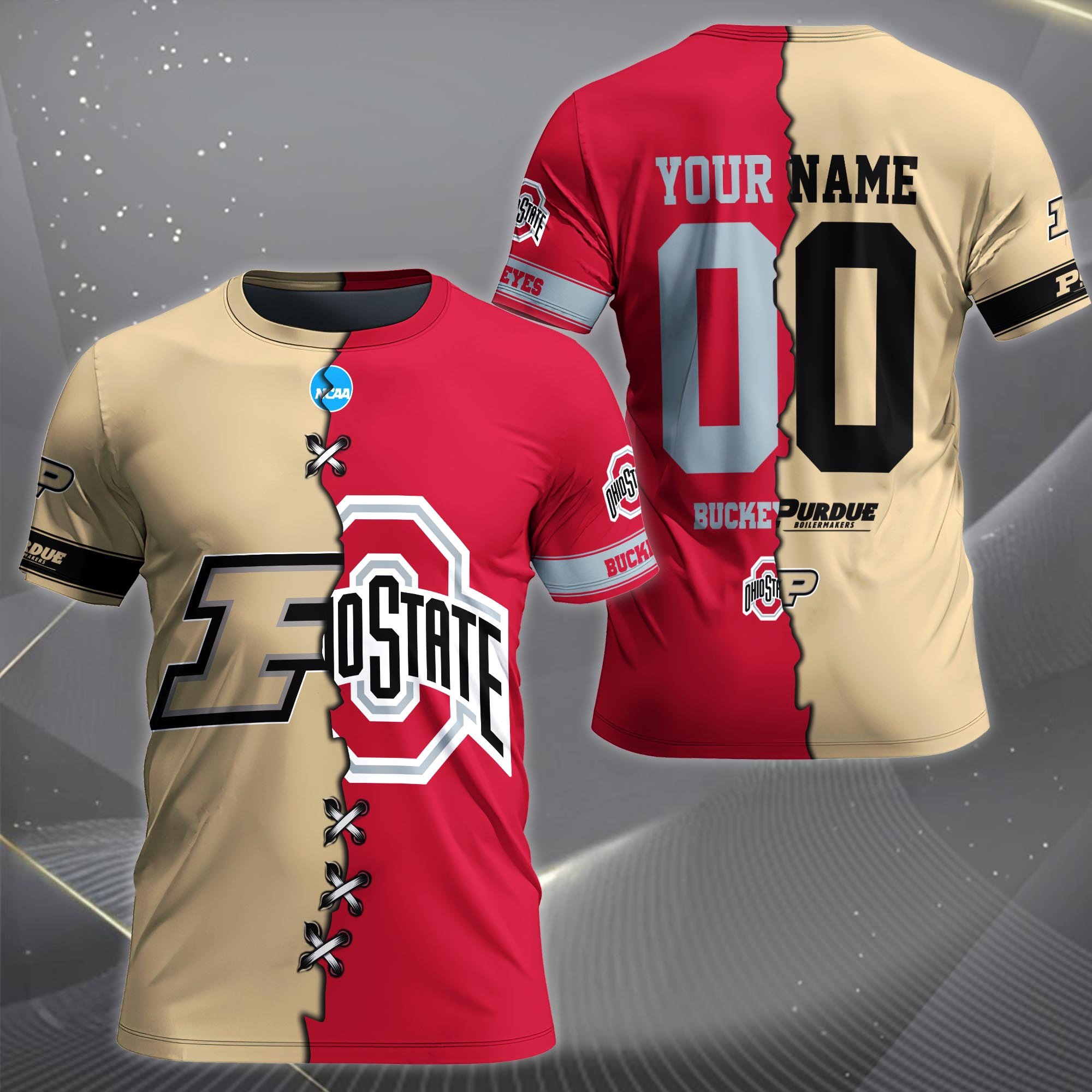 Alternative view of Purdue Boilermakers House Divided T-shirt Custom Name 2025 Version, Year And Team, Sport Shirts For Fan EHIVM-05032132A