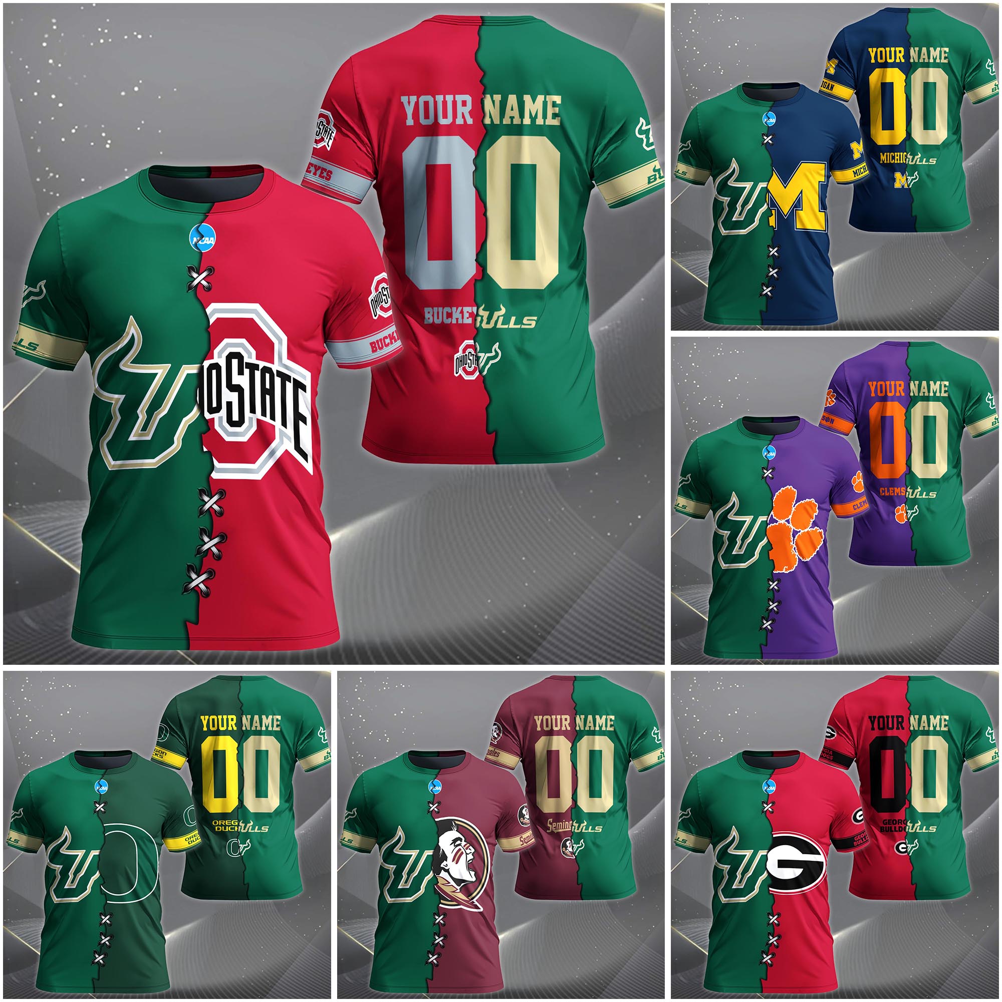 South Florida Bulls House Divided T-shirt Custom Name 2025 Version, Year And Team, Sport Shirts For Fan EHIVM-05032132A