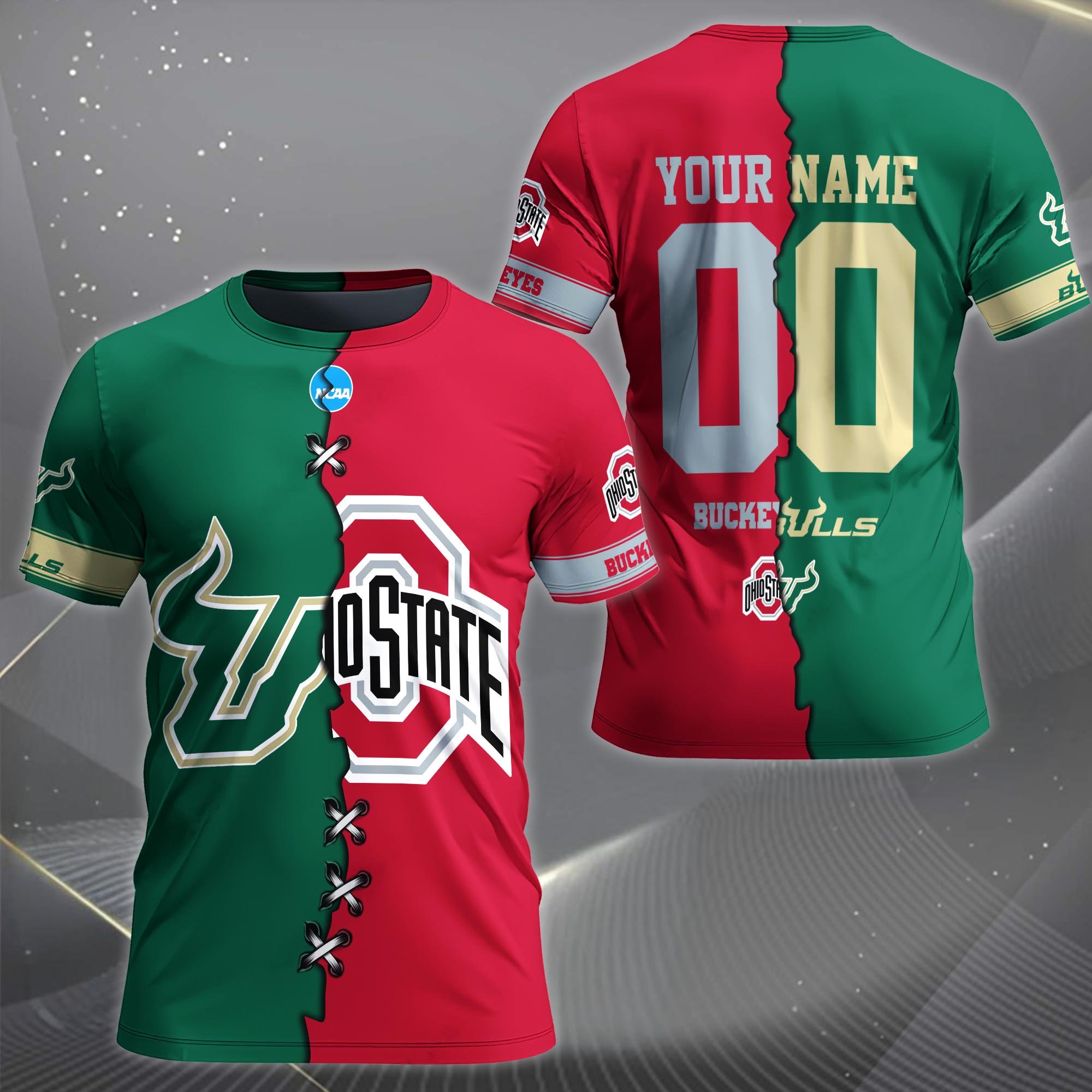 Alternative view of South Florida Bulls House Divided T-shirt Custom Name 2025 Version, Year And Team, Sport Shirts For Fan EHIVM-05032132A