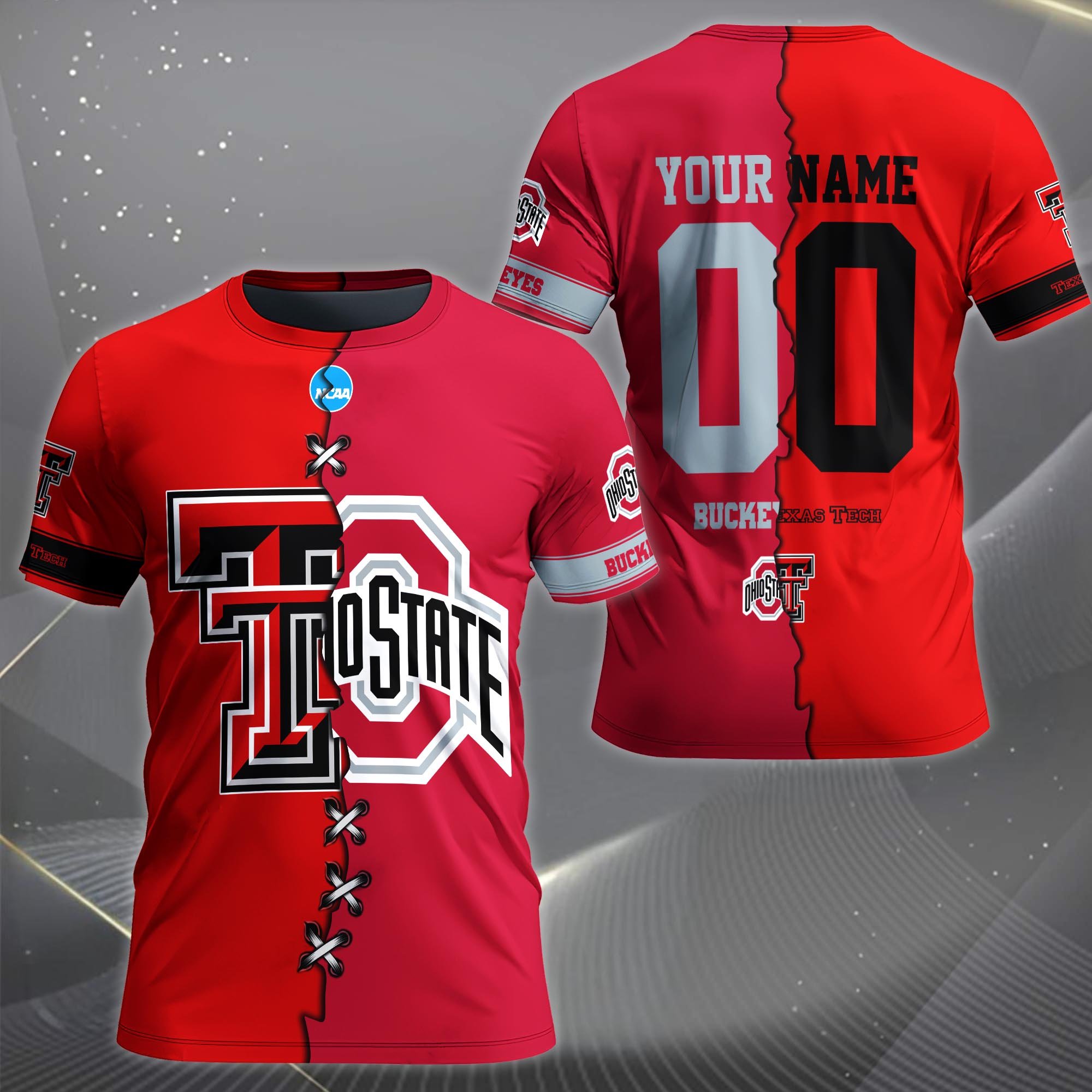 Alternative view of Texas Tech Red Raiders House Divided T-shirt Custom Name 2025 Version, Year And Team, Sport Shirts For Fan EHIVM-05032132A