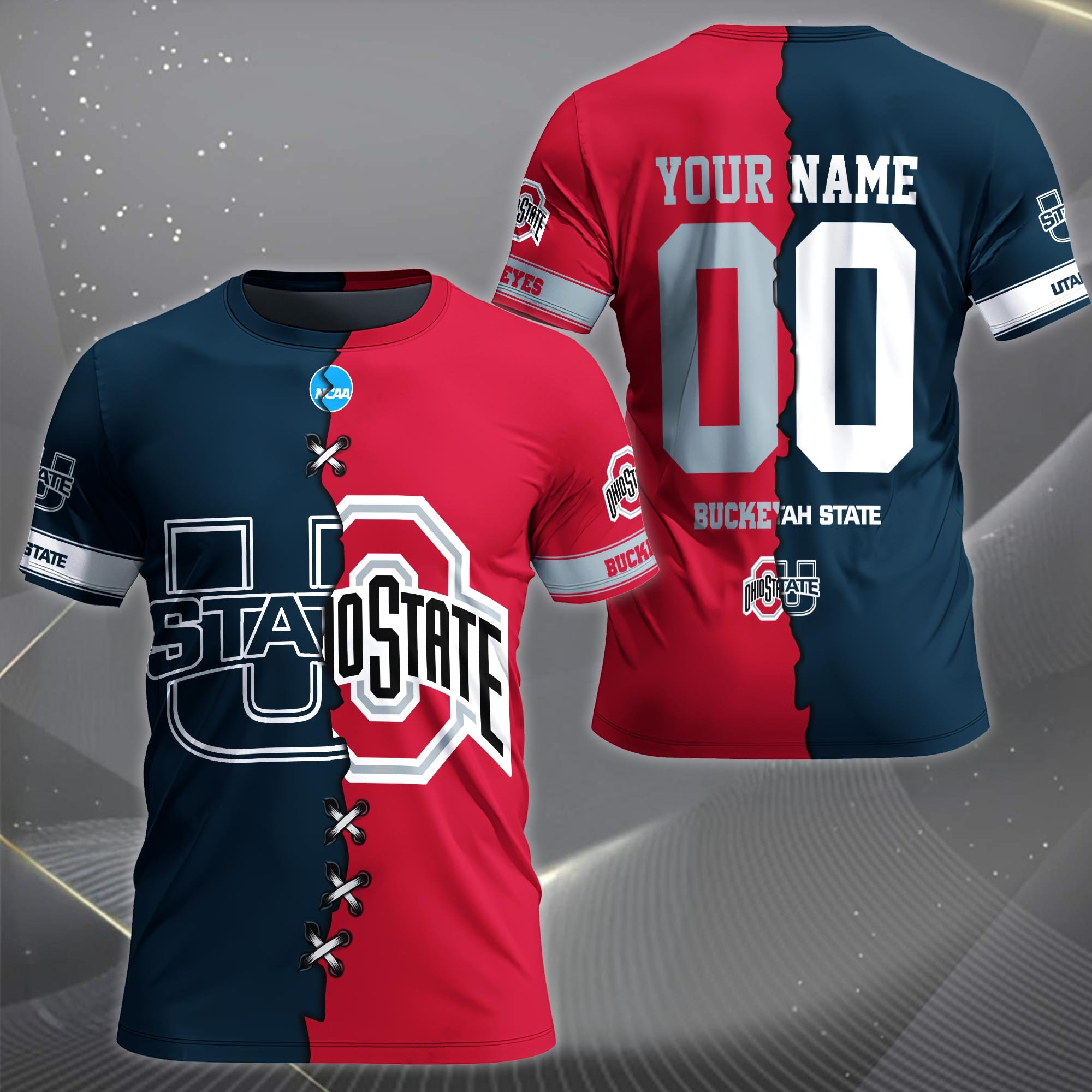 Alternative view of Utah State Aggies House Divided T-shirt Custom Name 2025 Version, Year And Team, Sport Shirts For Fan EHIVM-05032132A