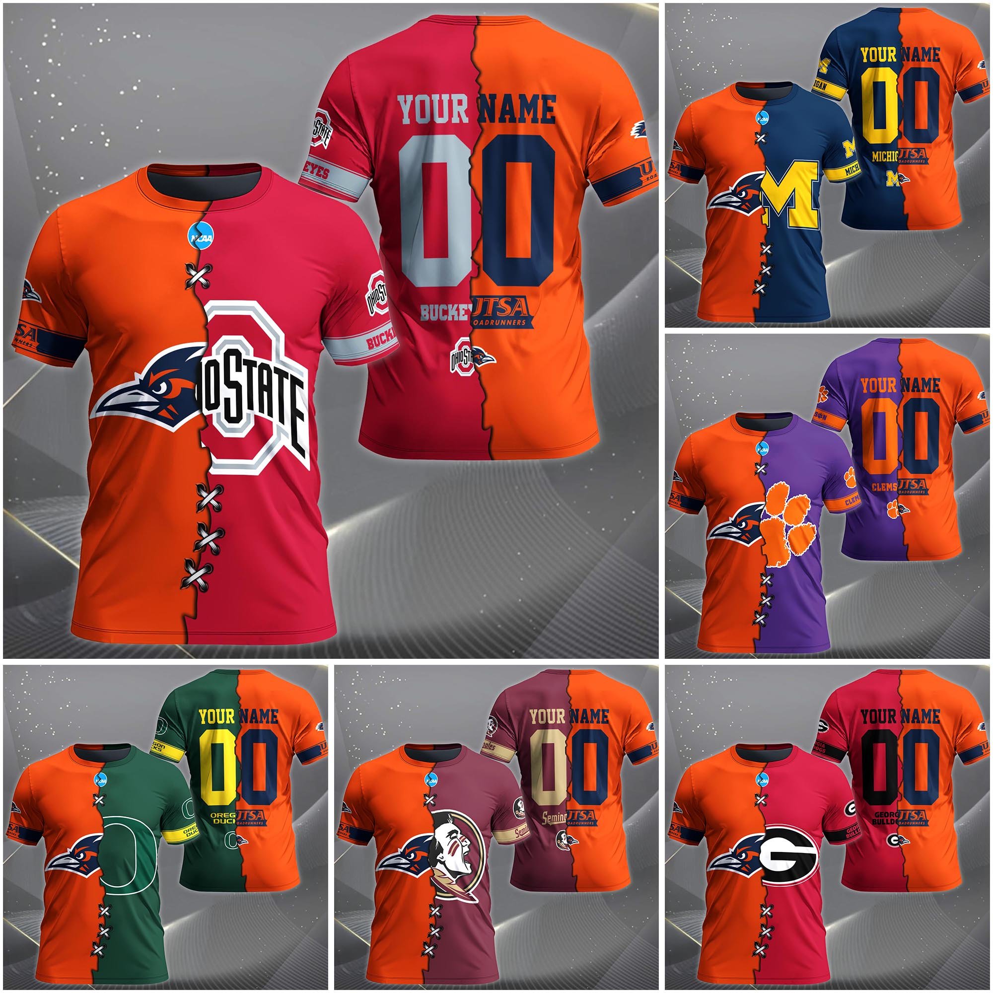 UTSA Roadrunners House Divided T-shirt Custom Name 2025 Version, Year And Team, Sport Shirts For Fan EHIVM-05032132A