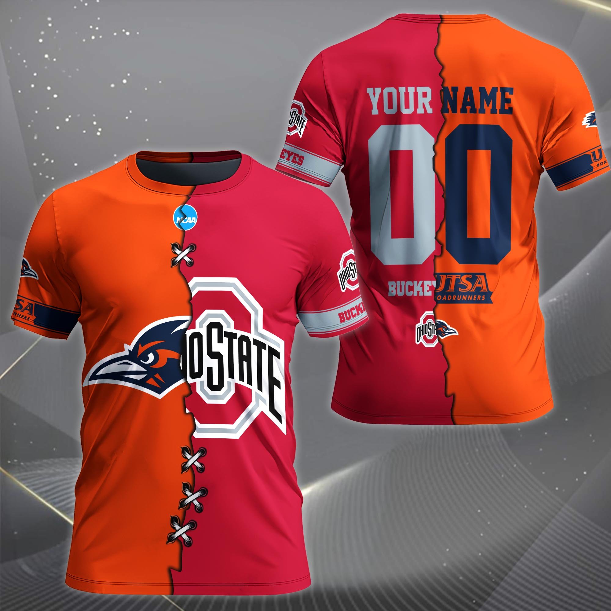 Alternative view of UTSA Roadrunners House Divided T-shirt Custom Name 2025 Version, Year And Team, Sport Shirts For Fan EHIVM-05032132A