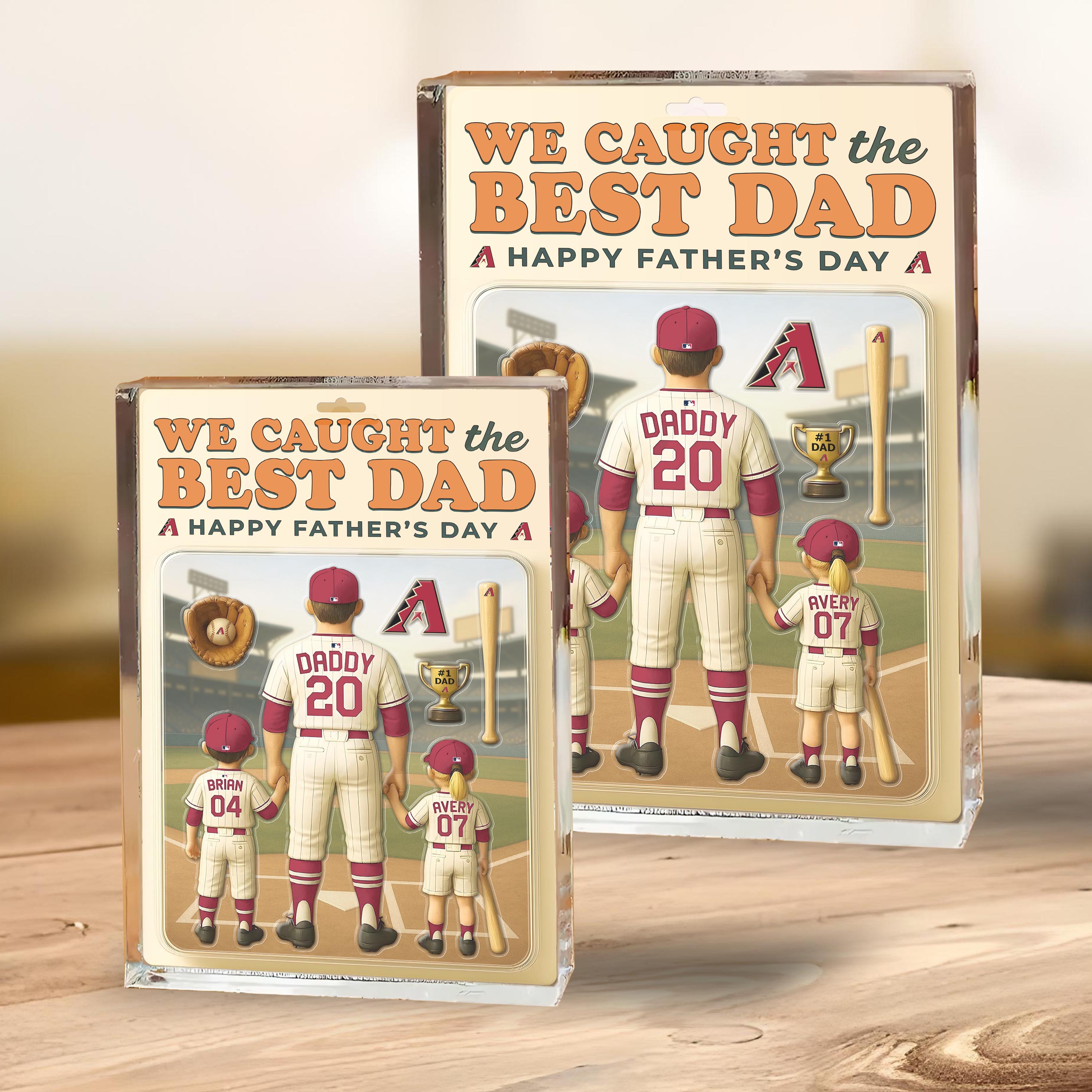 Arizona Diamondbacks Shape Acrylic Blocks Custom Name, Number And Color, Sport Team Blocks, Fathers Day Gifts ETRG-04191934