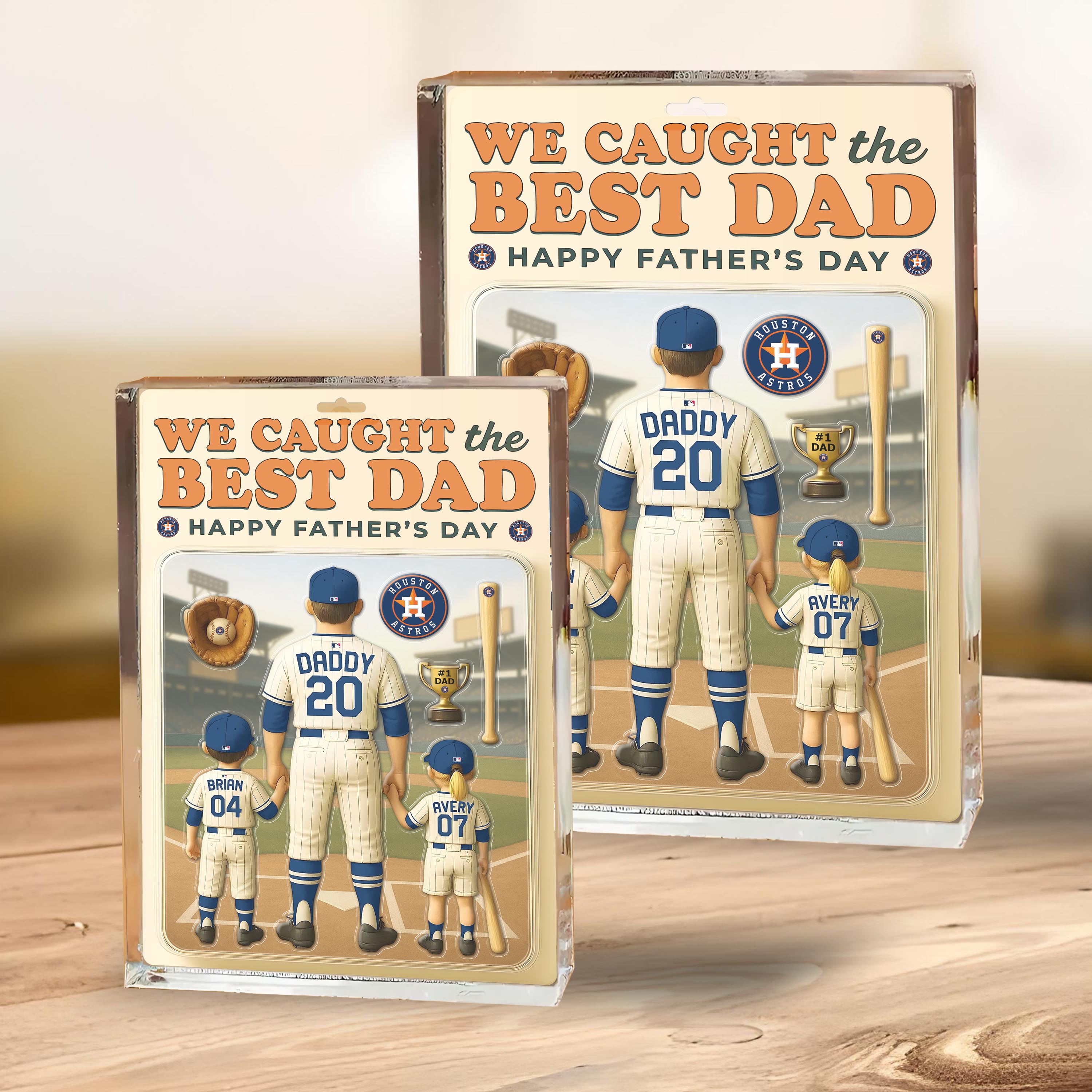 Houston Astros Shape Acrylic Blocks Custom Name, Number And Color, Sport Team Blocks, Fathers Day Gifts ETRG-04191934