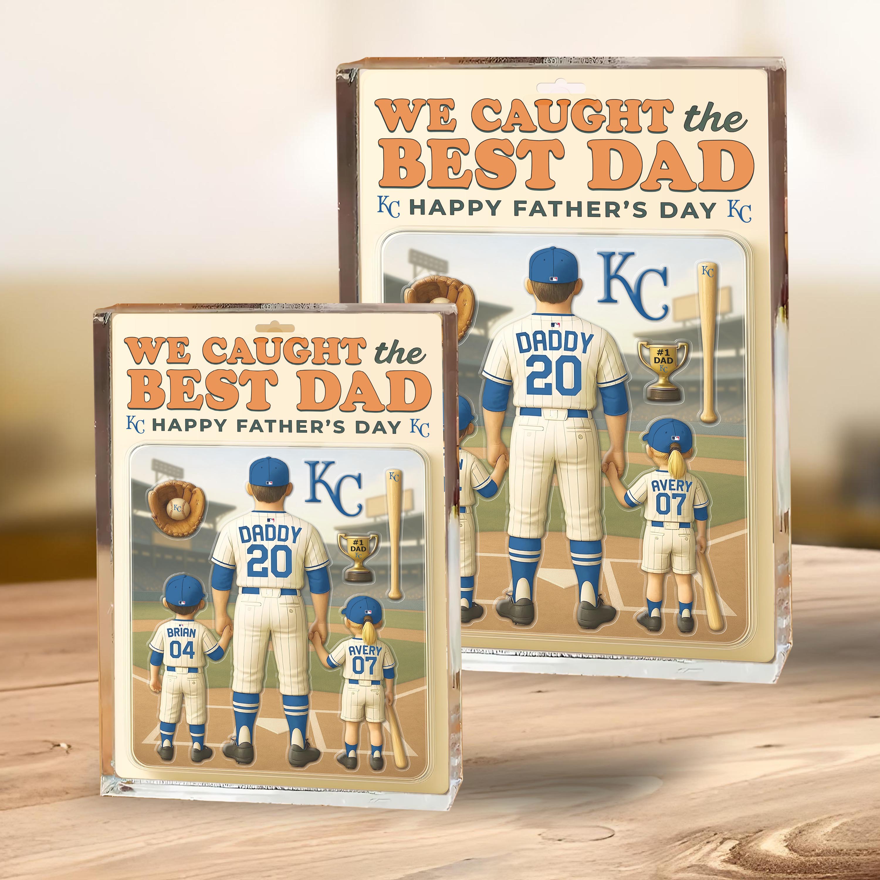 Kansas City Royals Shape Acrylic Blocks Custom Name, Number And Color, Sport Team Blocks, Fathers Day Gifts ETRG-04191934