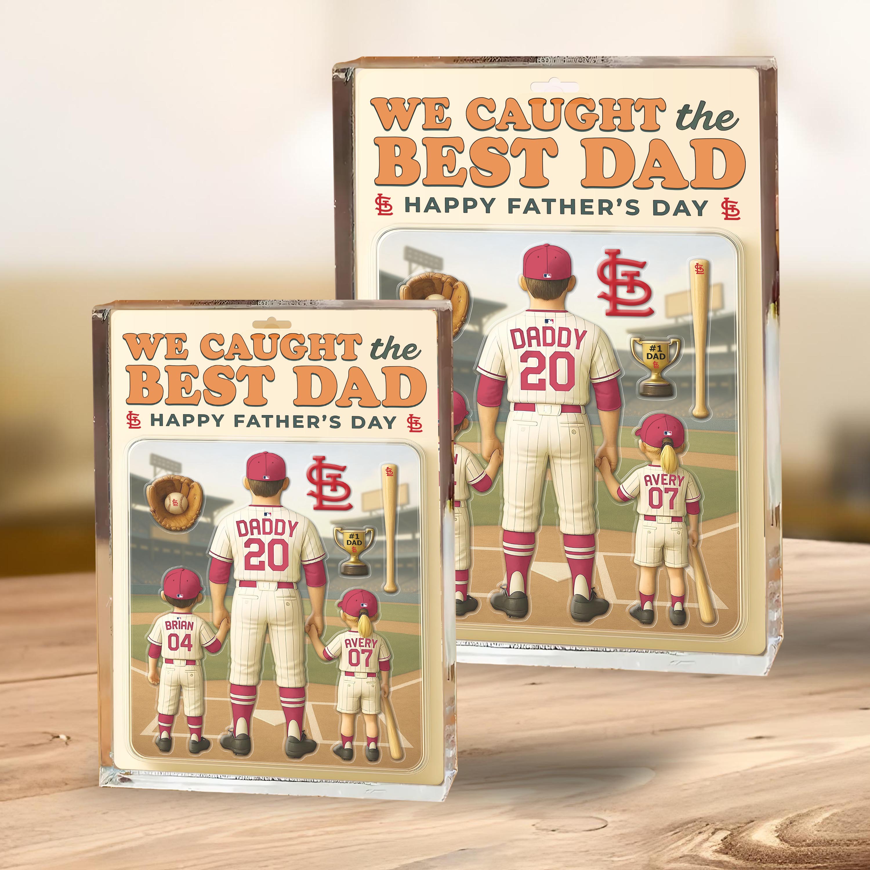 St. Louis Cardinals Shape Acrylic Blocks Custom Name, Number And Color, Sport Team Blocks, Fathers Day Gifts ETRG-04191934
