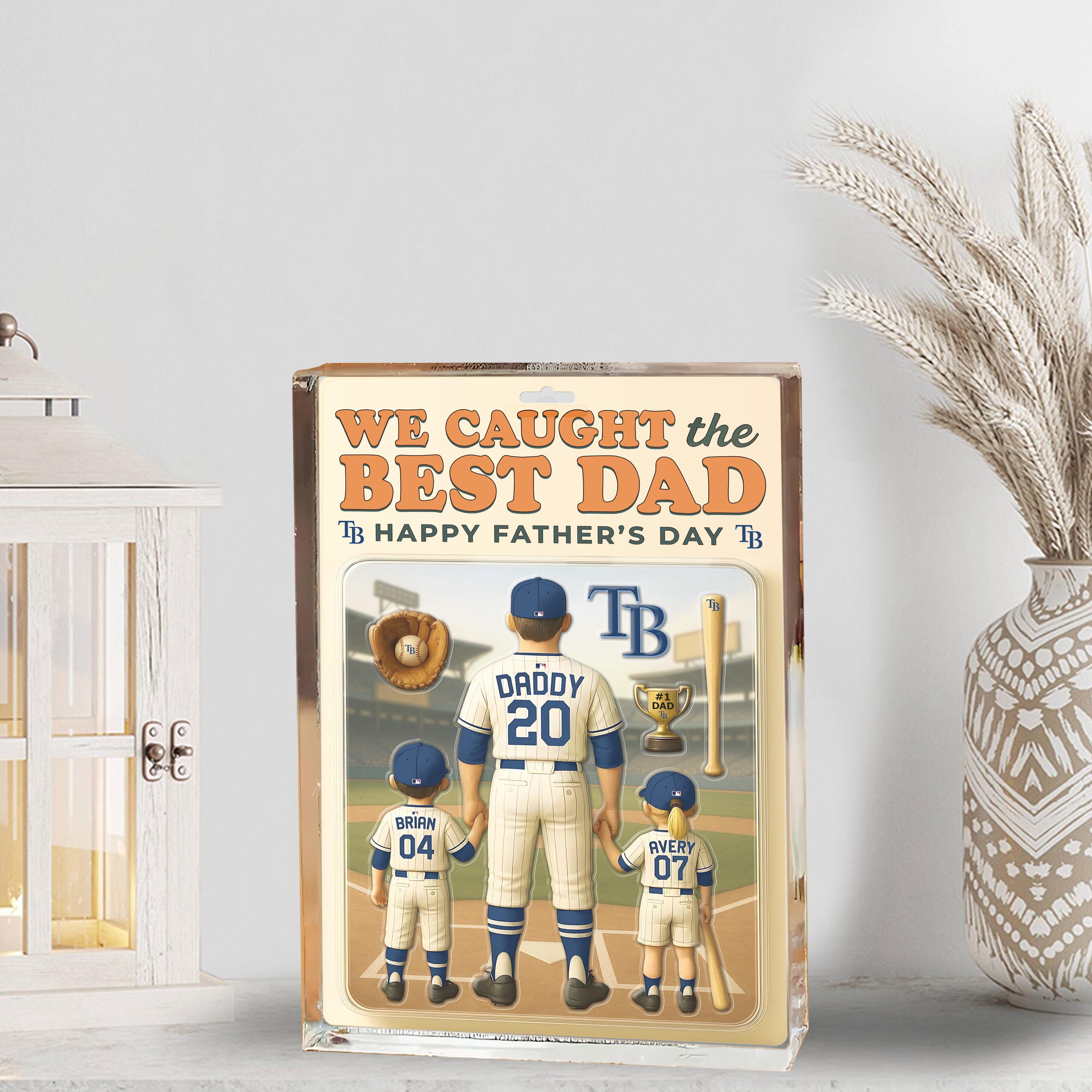 Alternative view of Tampa Bay Rays Shape Acrylic Blocks Custom Name, Number And Color, Sport Team Blocks, Fathers Day Gifts ETRG-04191934