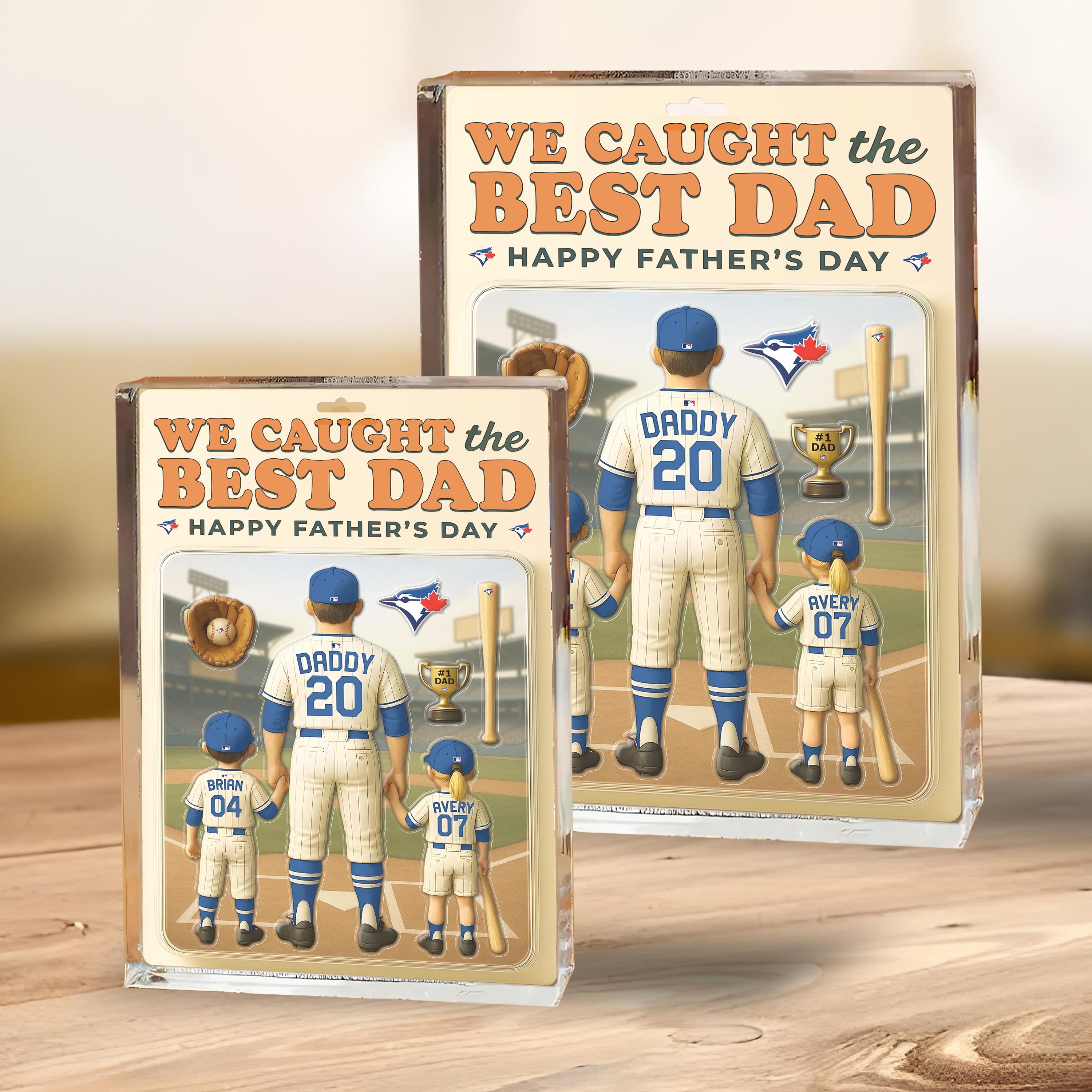 Toronto Blue Jays Shape Acrylic Blocks Custom Name, Number And Color, Sport Team Blocks, Fathers Day Gifts ETRG-04191934