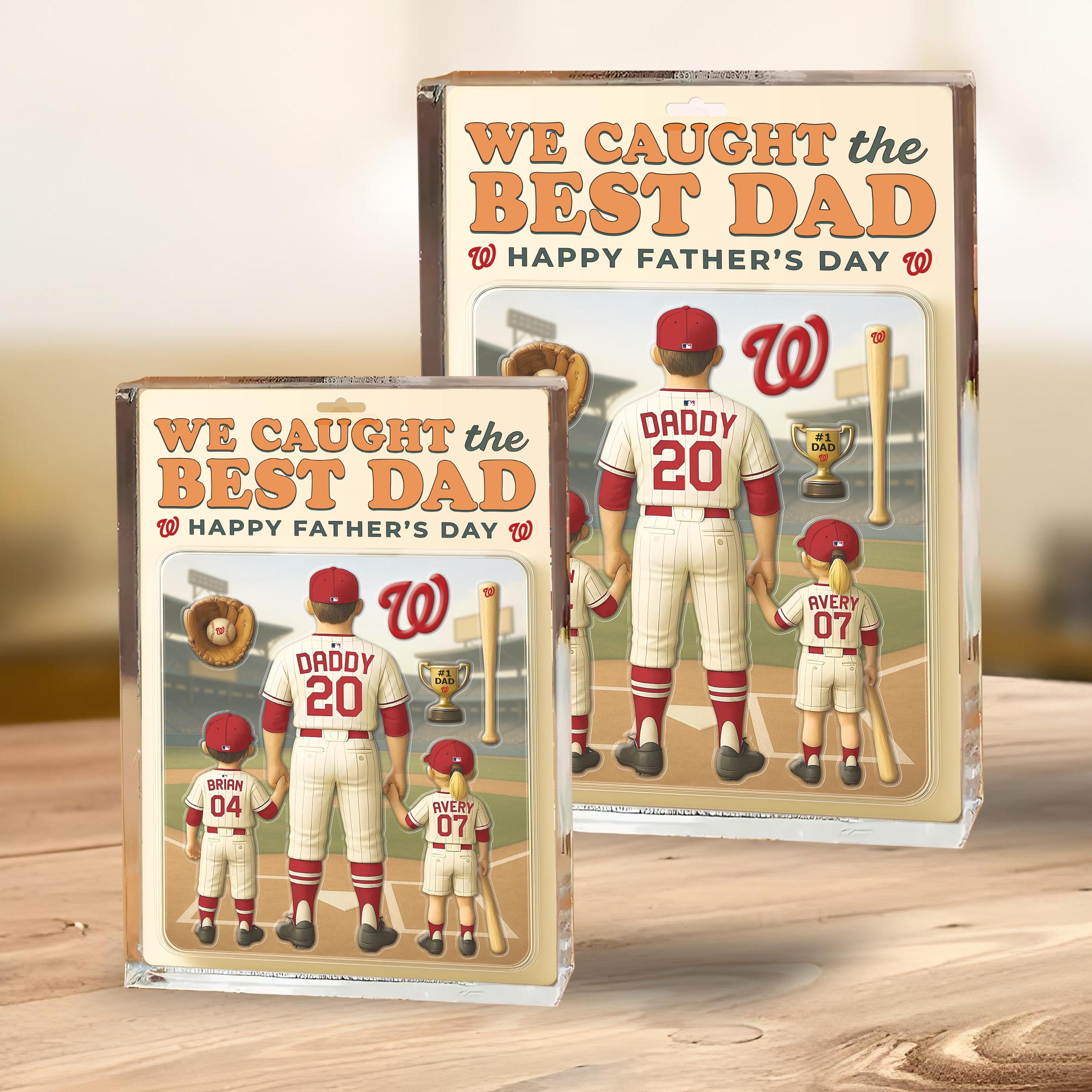 Washington Nationals Shape Acrylic Blocks Custom Name, Number And Color, Sport Team Blocks, Fathers Day Gifts ETRG-04191934