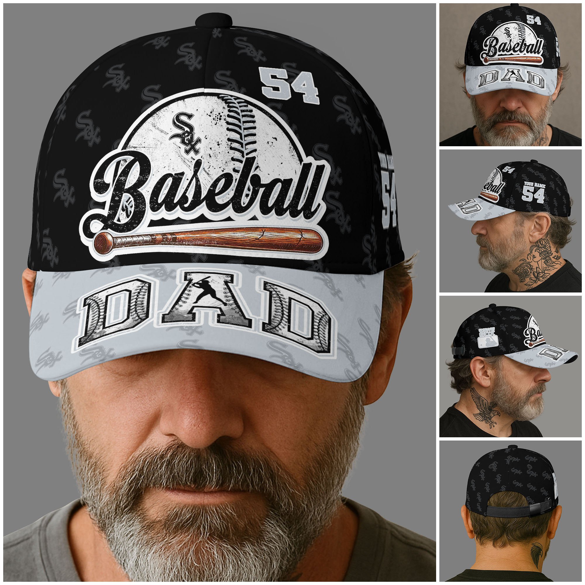 Alternative view of Chicago White Sox Cap Custom Name And Number, Sport Cap For Fan, Father's Day Gifts ETRG-04191936