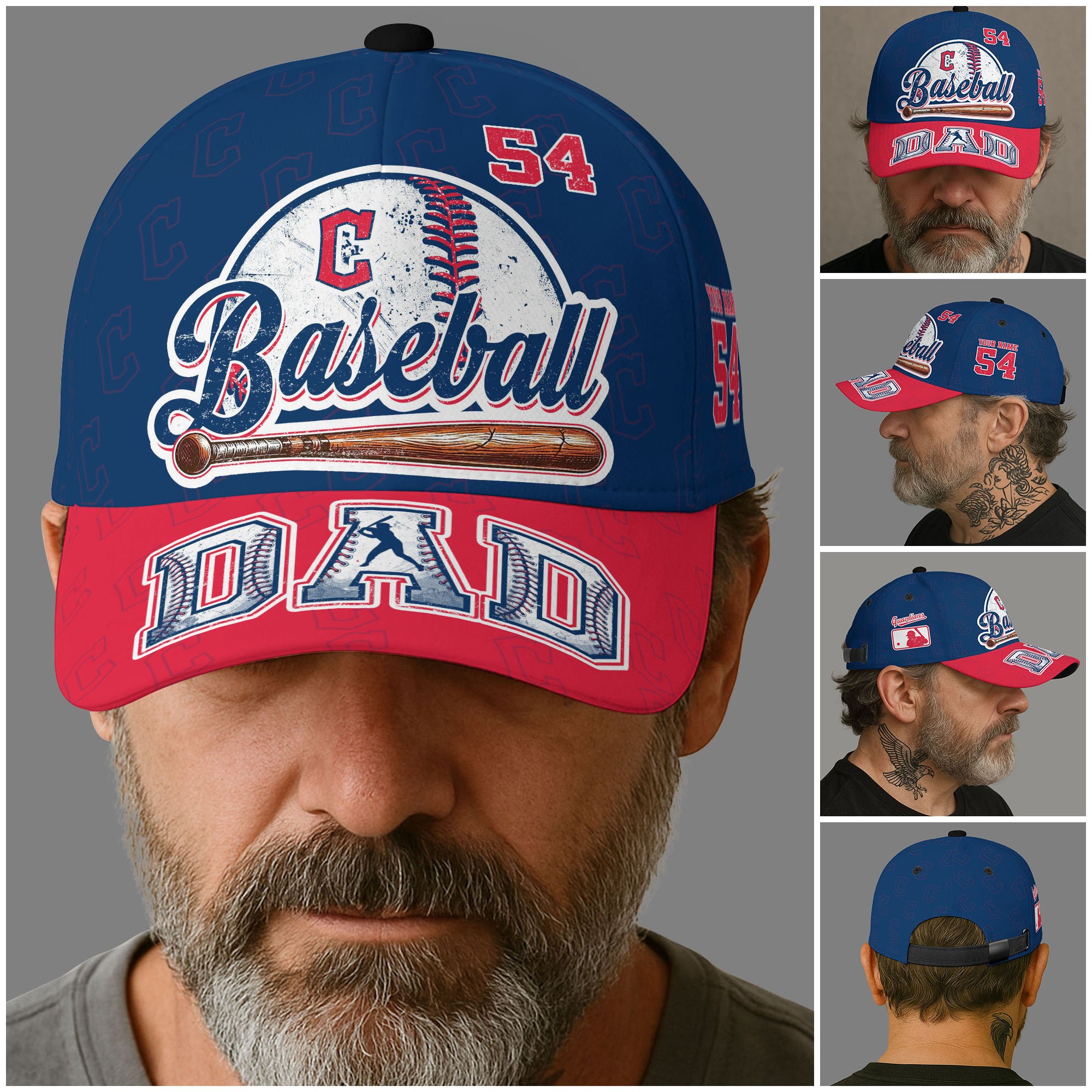 Alternative view of Cleveland Guardians Cap Custom Name And Number, Sport Cap For Fan, Father's Day Gifts ETRG-04191936