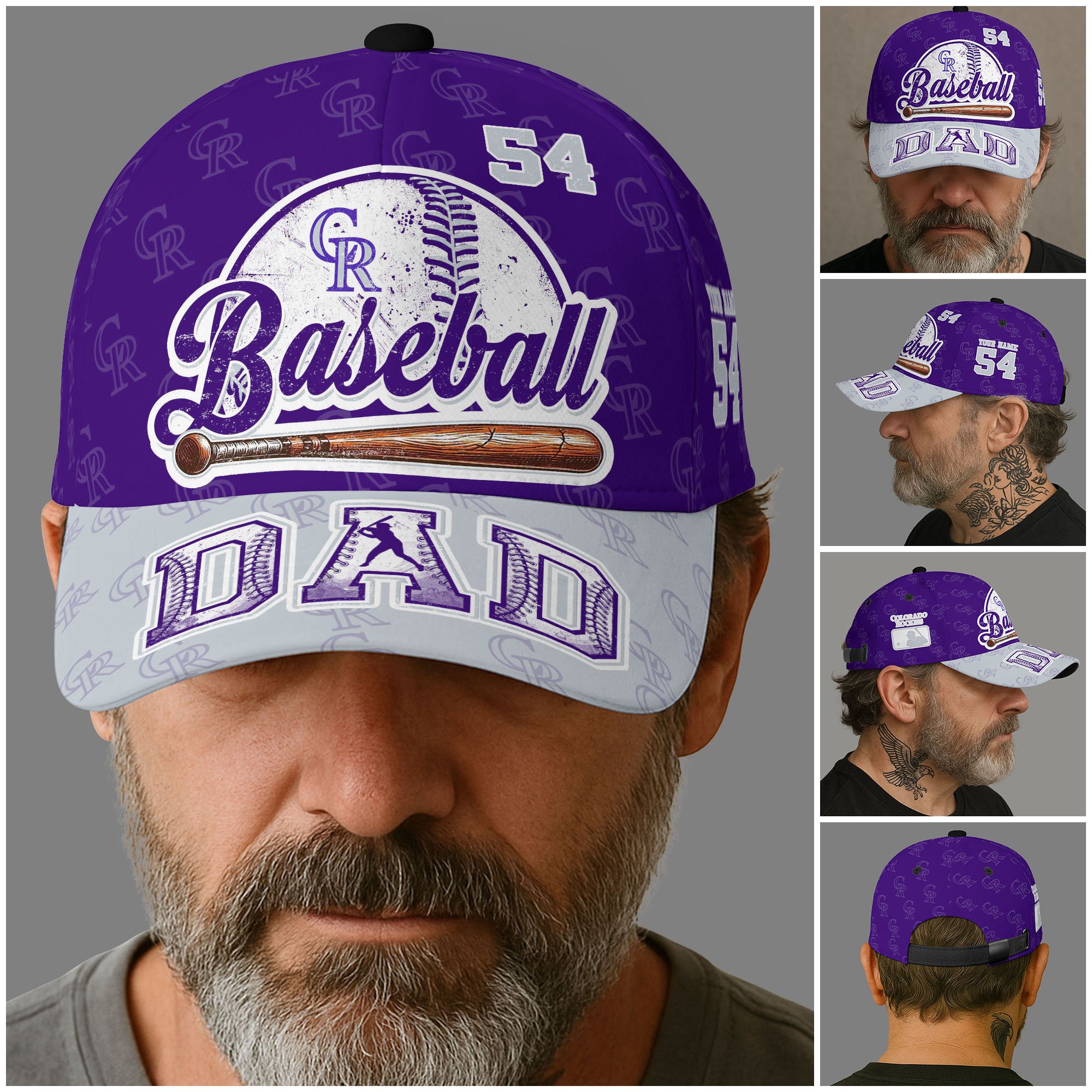 Alternative view of Colorado Rockies Cap Custom Name And Number, Sport Cap For Fan, Father's Day Gifts ETRG-04191936