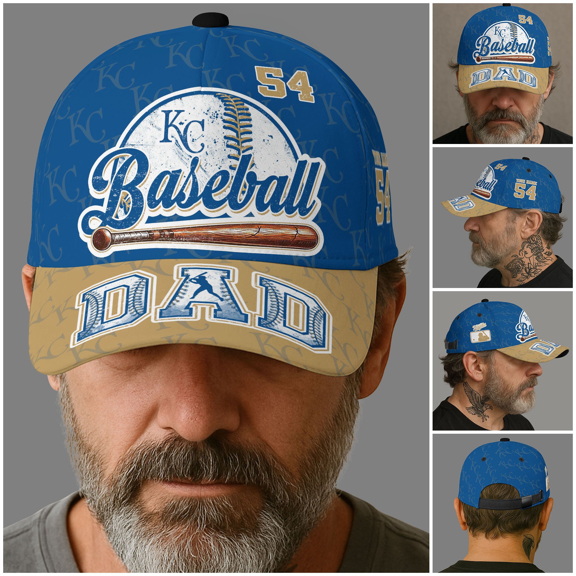 Alternative view of Kansas City Royals Cap Custom Name And Number, Sport Cap For Fan, Father's Day Gifts ETRG-04191936