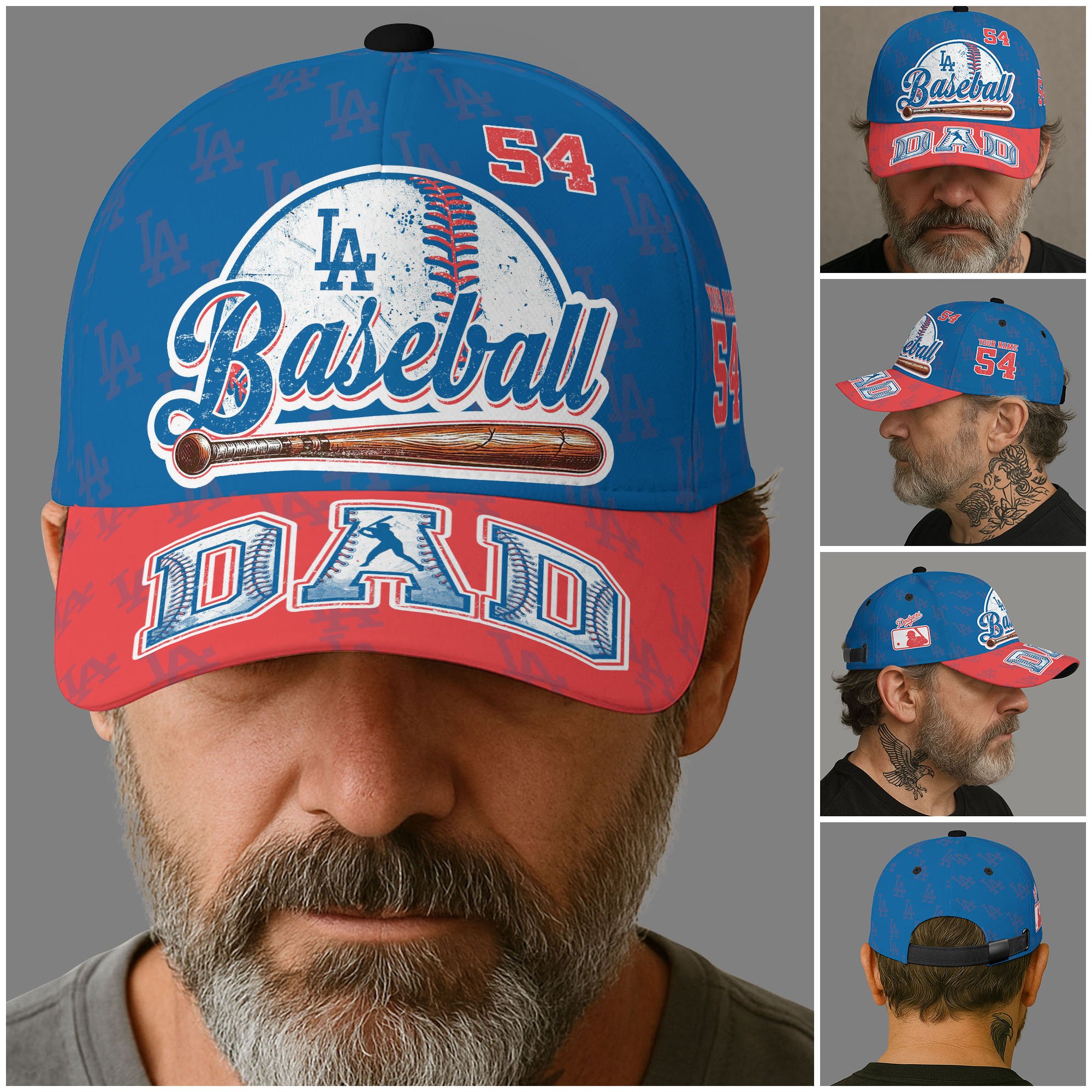 Alternative view of Los Angeles Dodgers Cap Custom Name And Number, Sport Cap For Fan, Father's Day Gifts ETRG-04191936
