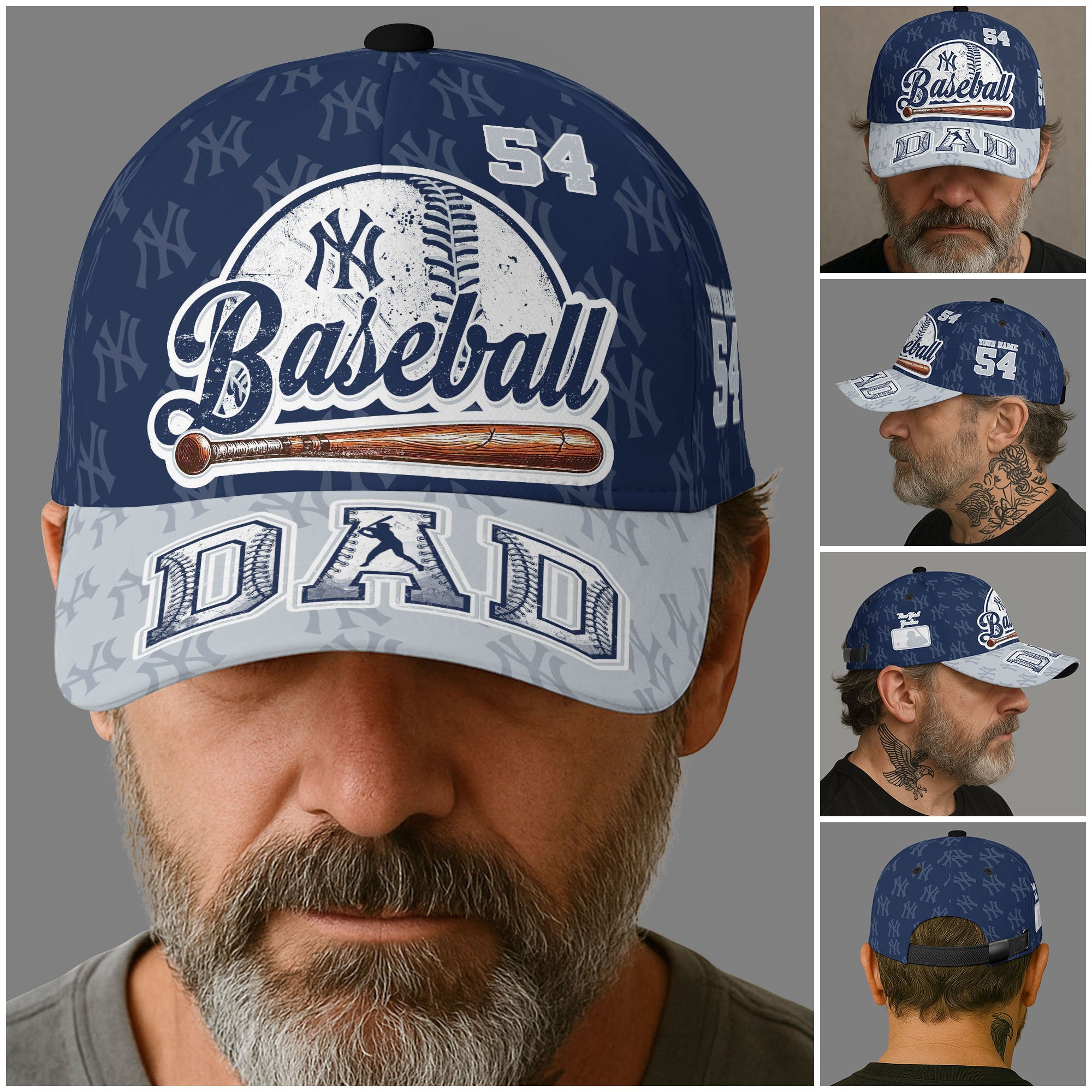 Alternative view of New York Yankees Cap Custom Name And Number, Sport Cap For Fan, Father's Day Gifts ETRG-04191936