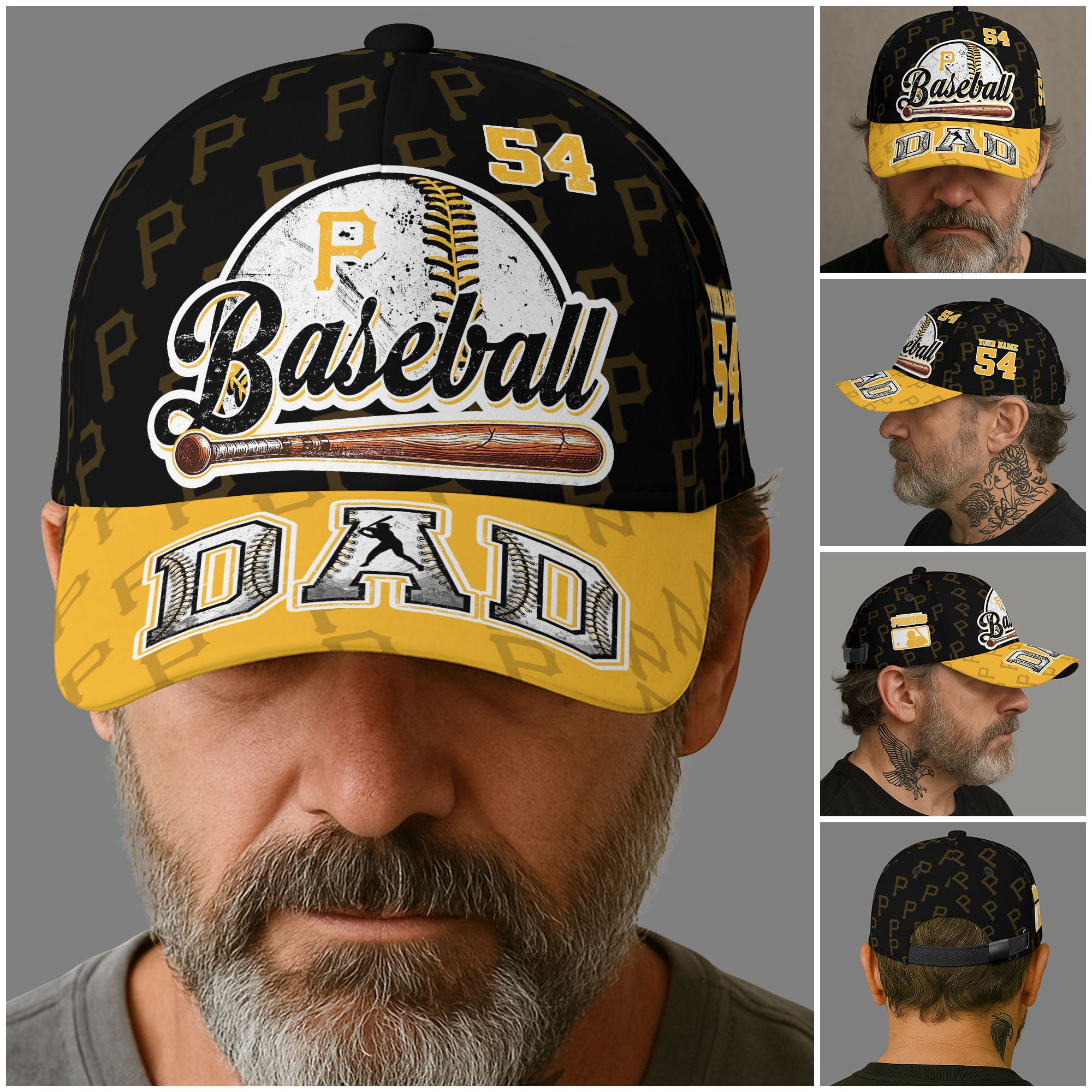 Alternative view of Pittsburgh Pirates Cap Custom Name And Number, Sport Cap For Fan, Father's Day Gifts ETRG-04191936