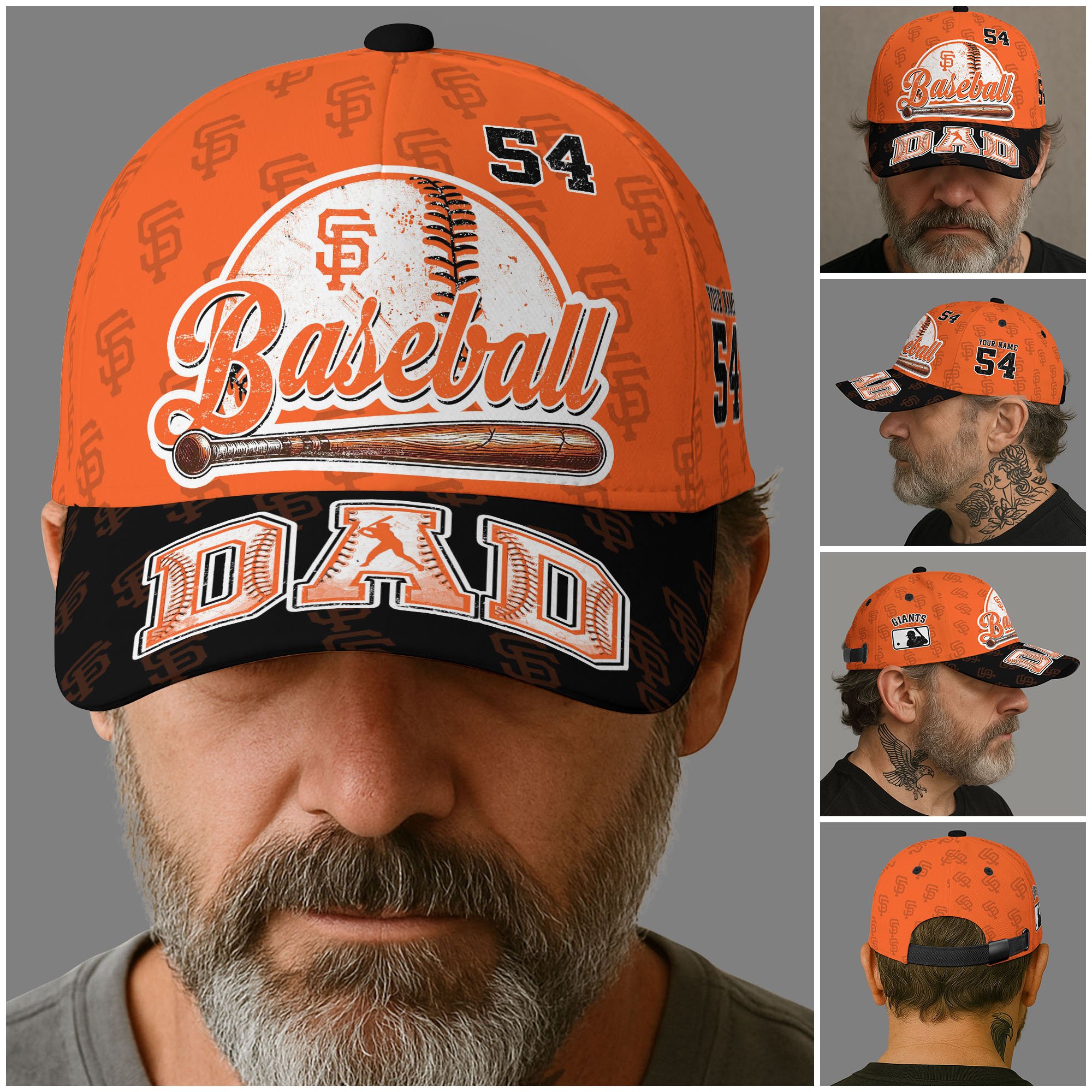 Alternative view of San Francisco Giants Cap Custom Name And Number, Sport Cap For Fan, Father's Day Gifts ETRG-04191936