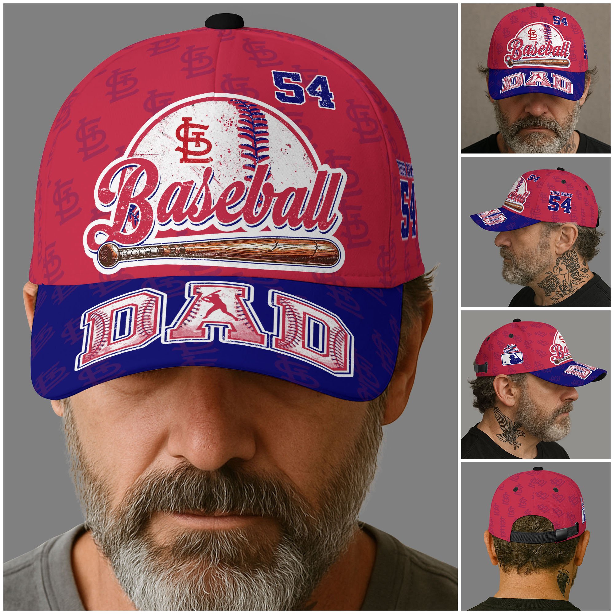Alternative view of St. Louis Cardinals Cap Custom Name And Number, Sport Cap For Fan, Father's Day Gifts ETRG-04191936