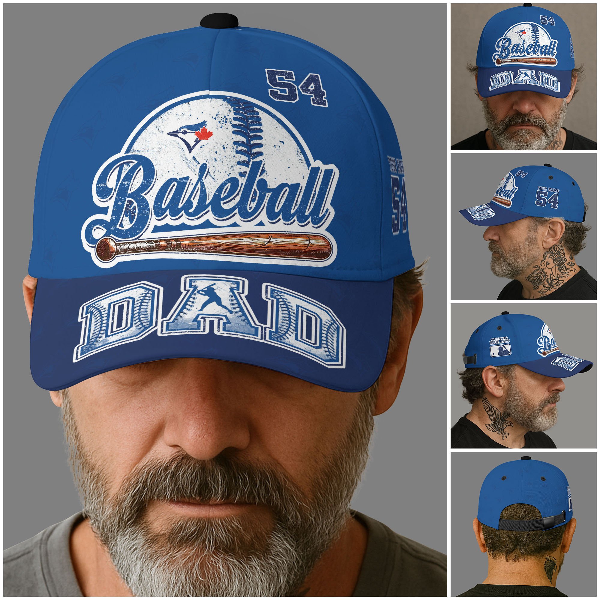 Alternative view of Toronto Blue Jays Cap Custom Name And Number, Sport Cap For Fan, Father's Day Gifts ETRG-04191936