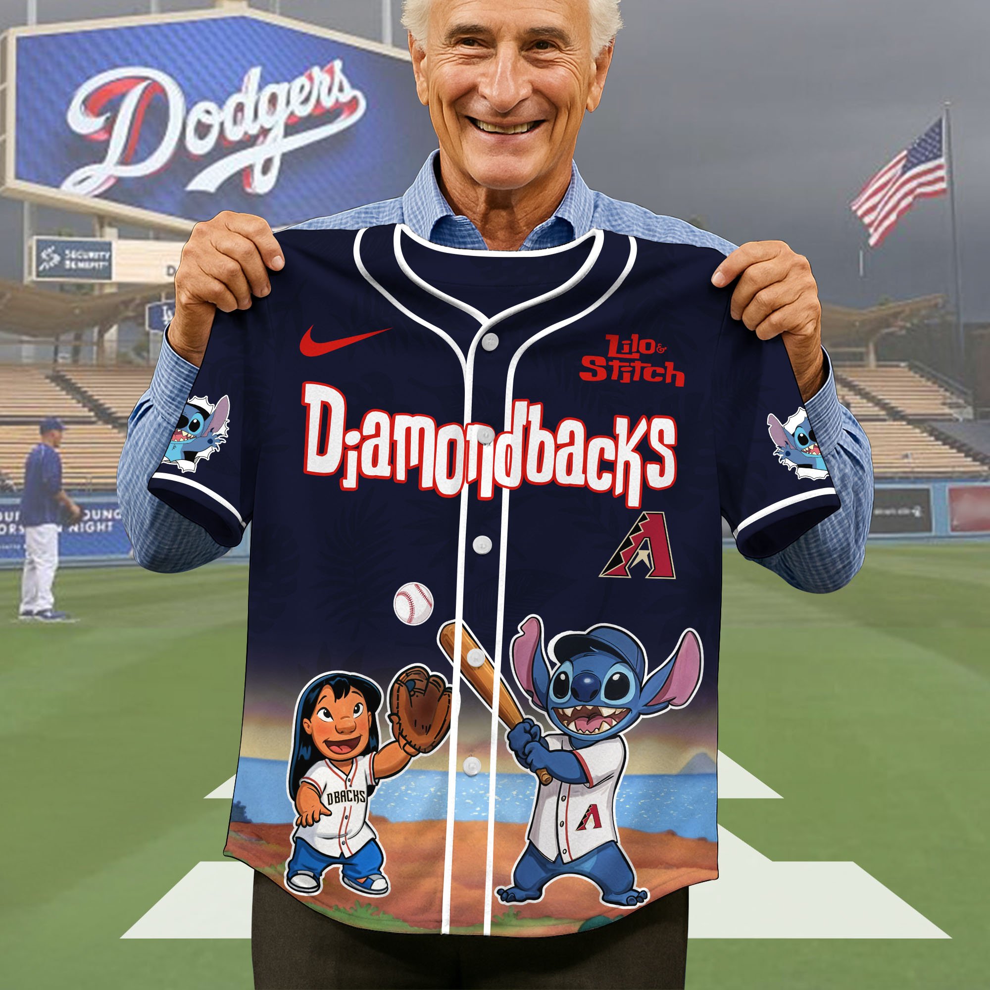 Alternative view of Arizona Diamondbacks Baseball Shirt x Stitch, Baseball Jersey Editions Limited 2025, Sport Team Shirt, Sport Gifts ETRG-05082169