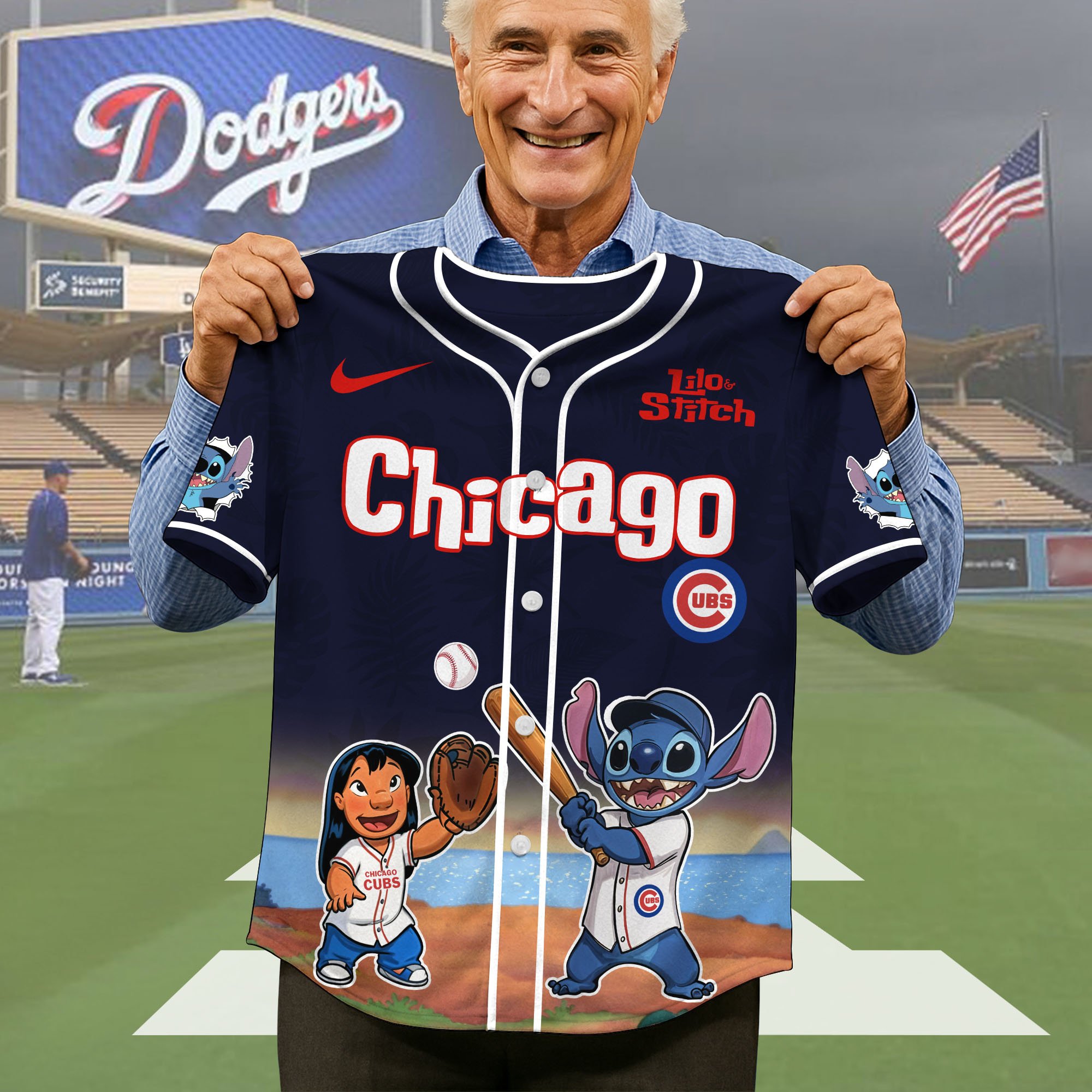 Alternative view of Chicago Cubs Baseball Shirt x Stitch, Baseball Jersey Editions Limited 2025, Sport Team Shirt, Sport Gifts ETRG-05082169
