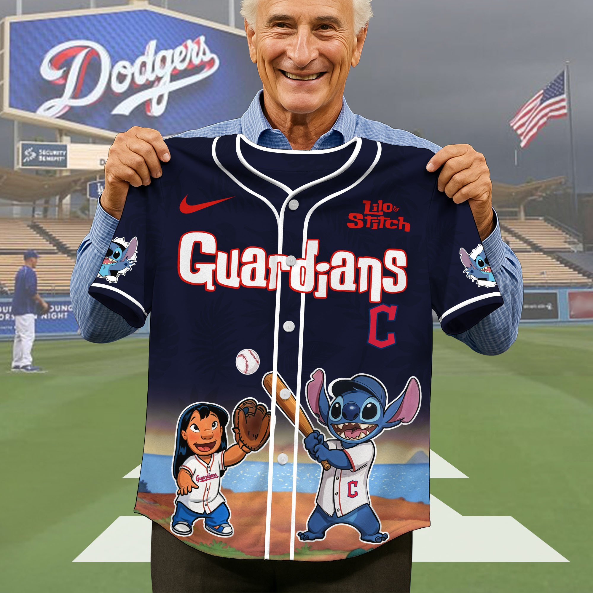 Alternative view of Cleveland Guardians Baseball Shirt x Stitch, Baseball Jersey Editions Limited 2025, Sport Team Shirt, Sport Gifts ETRG-05082169