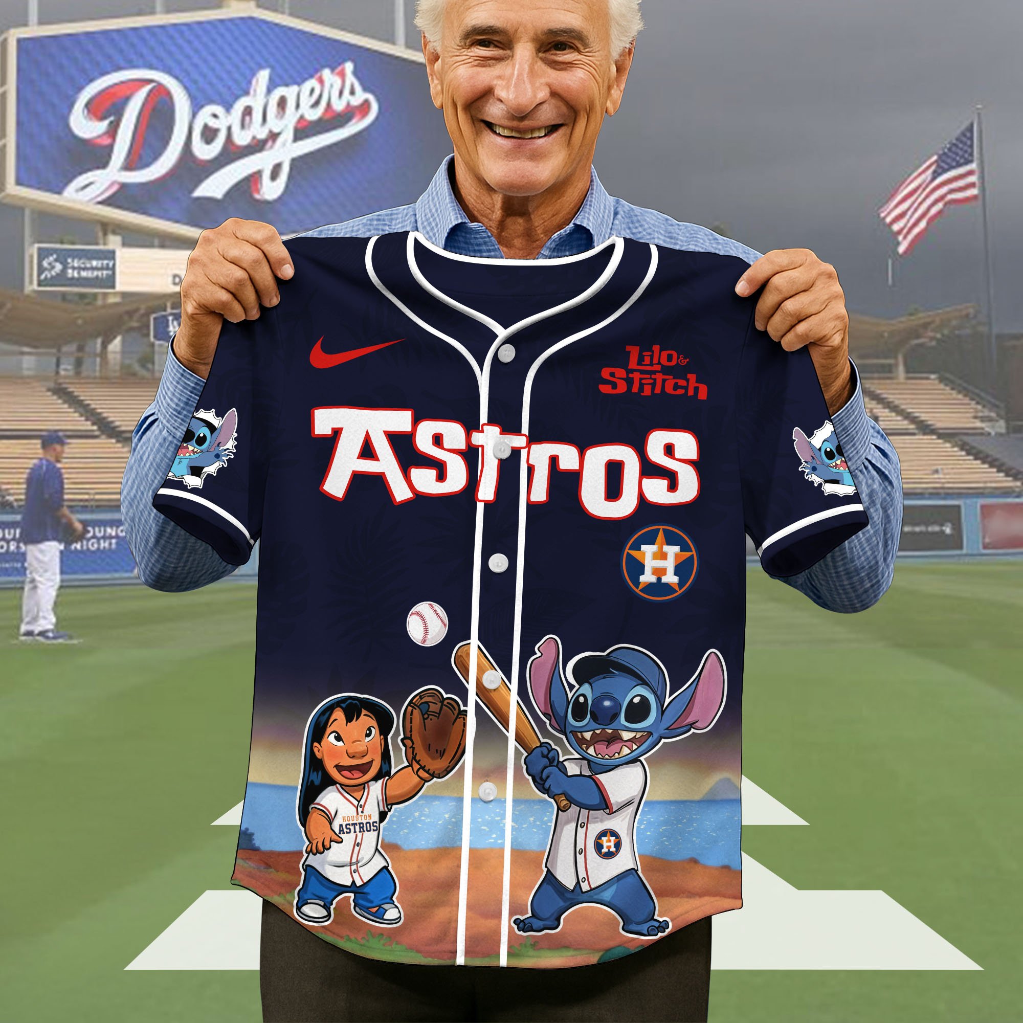 Alternative view of Houston Astros Baseball Shirt x Stitch, Baseball Jersey Editions Limited 2025, Sport Team Shirt, Sport Gifts ETRG-05082169