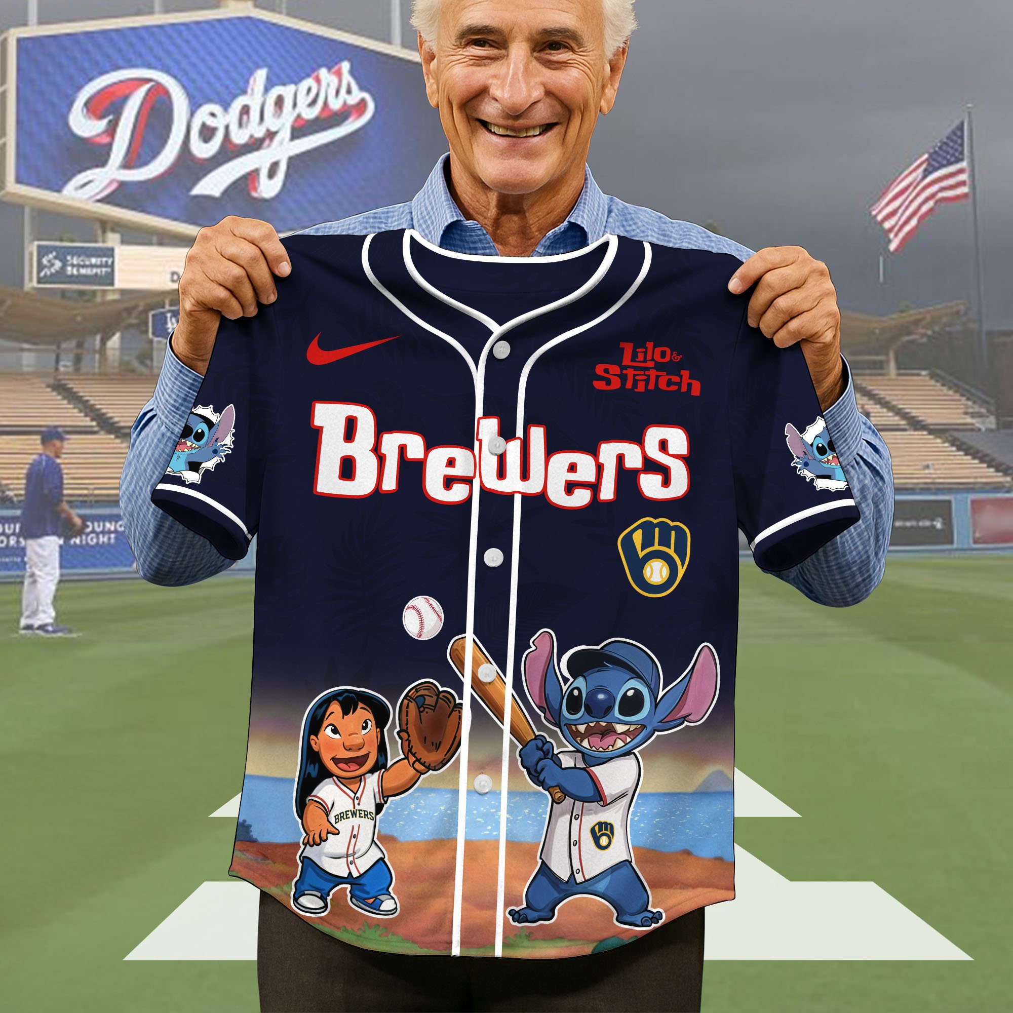 Alternative view of Milwaukee Brewers Baseball Shirt x Stitch, Baseball Jersey Editions Limited 2025, Sport Team Shirt, Sport Gifts ETRG-05082169
